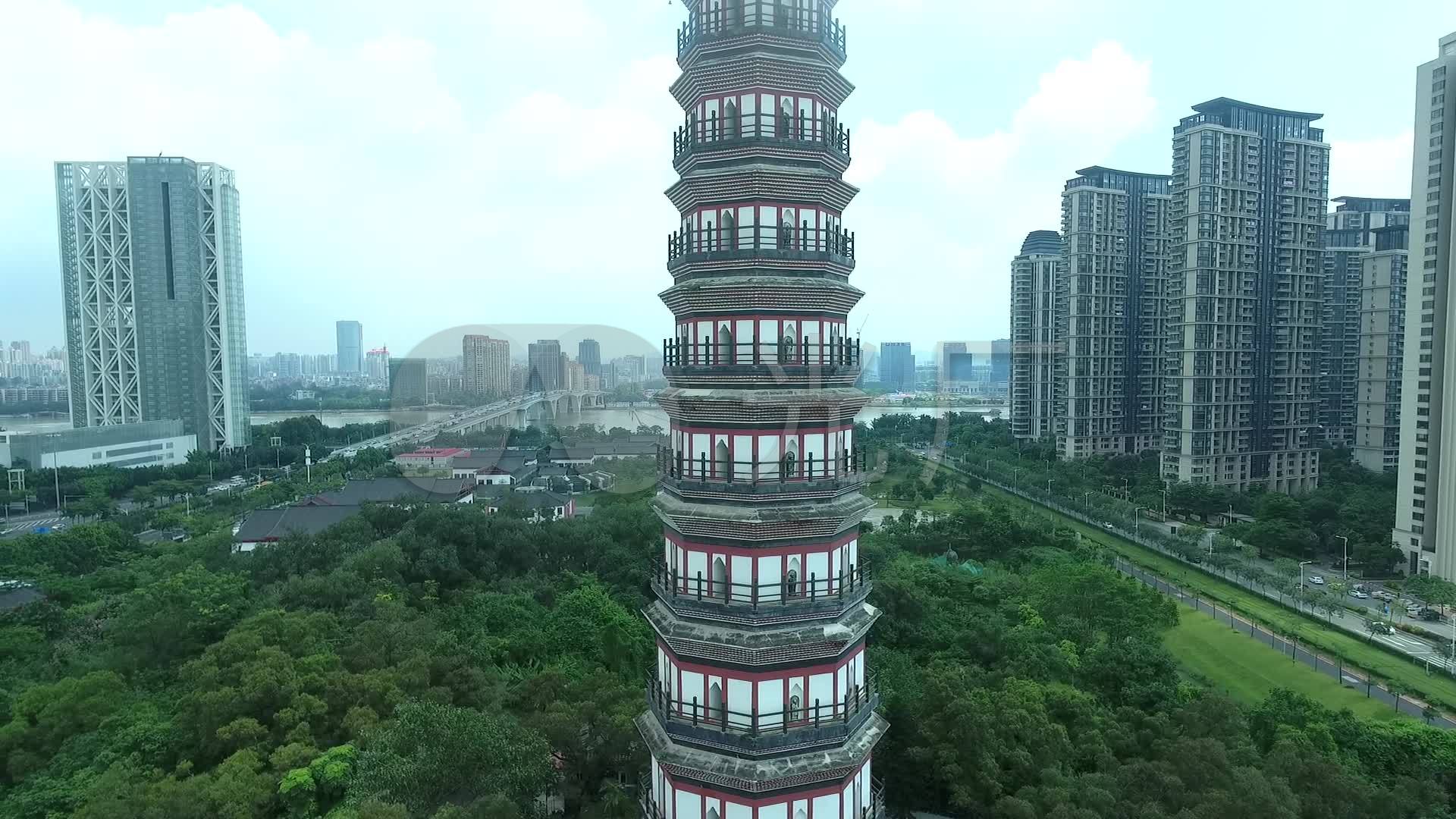 广州海珠琶洲塔高清航拍3