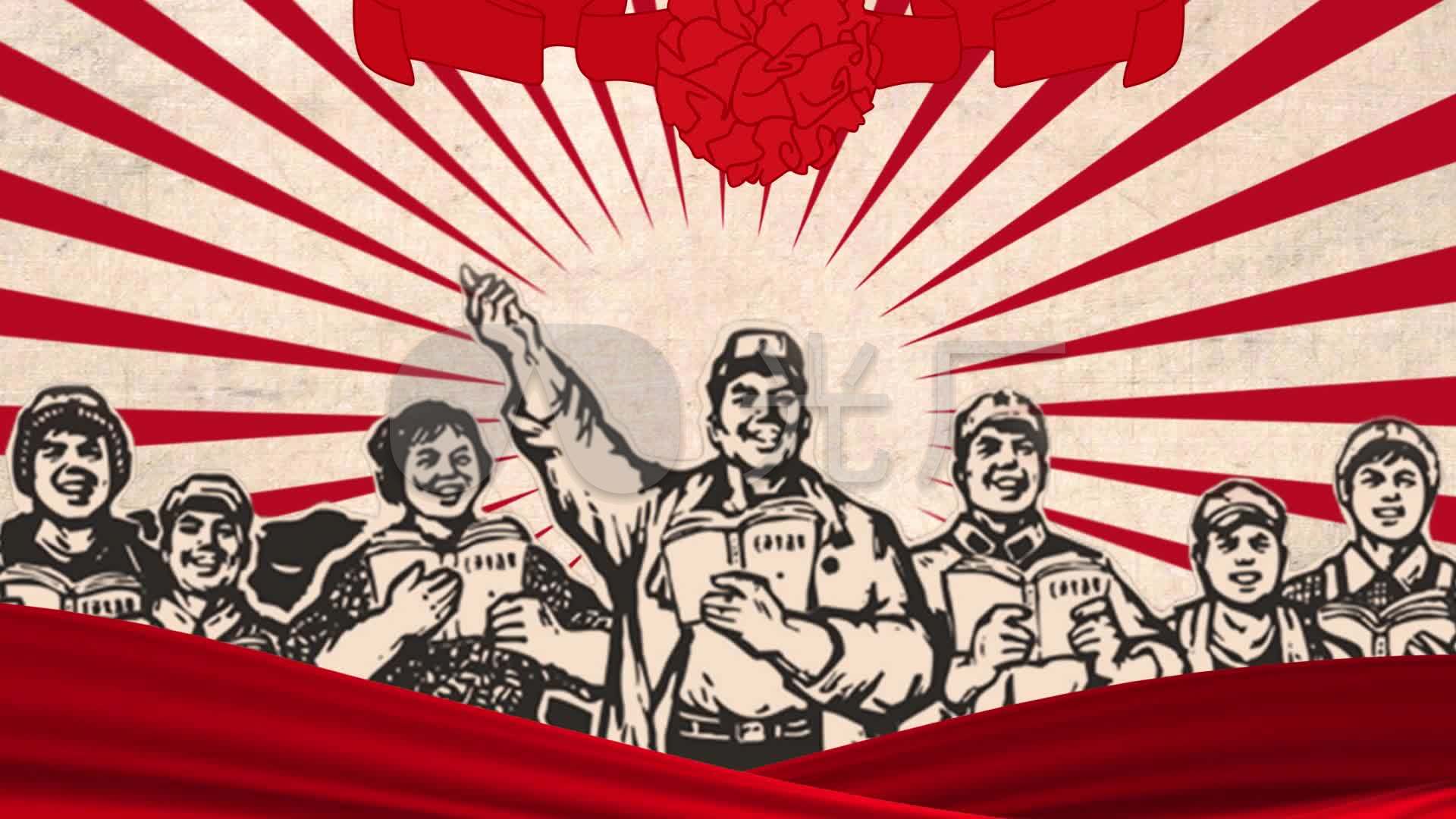 劳动最光荣工人复古舞台背景