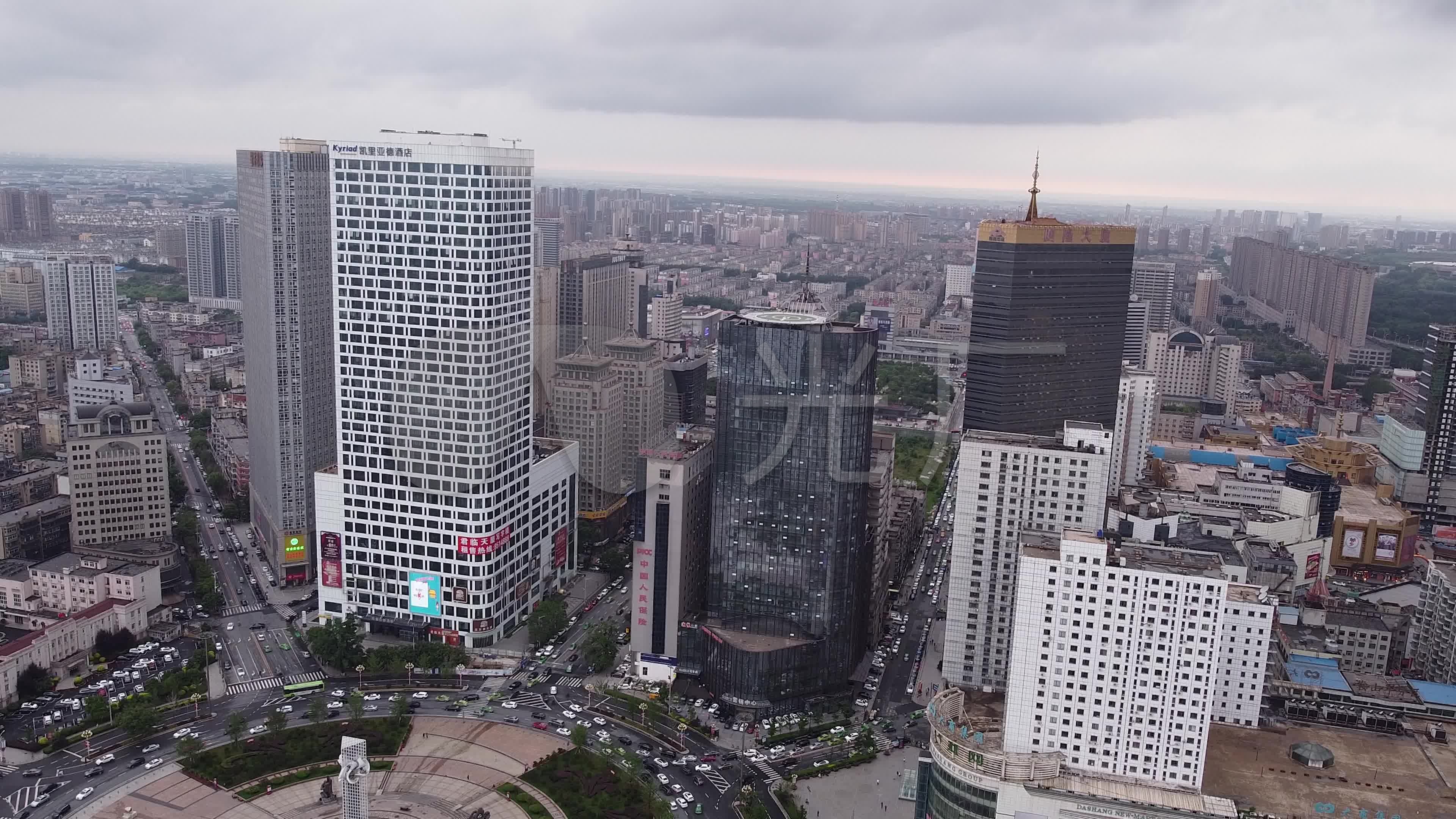 鞍山地标航拍素材辽宁鞍山市城市