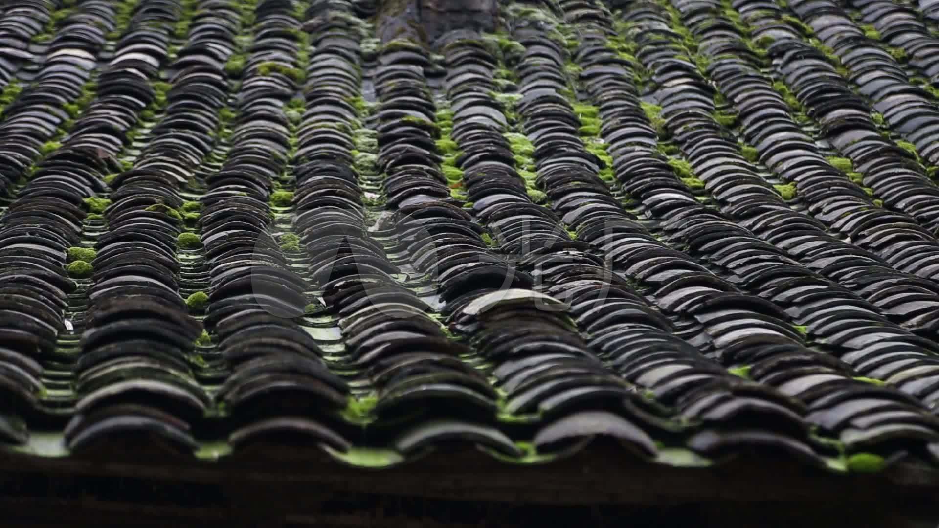 老房子房顶老街青砖瓦片古镇乡村