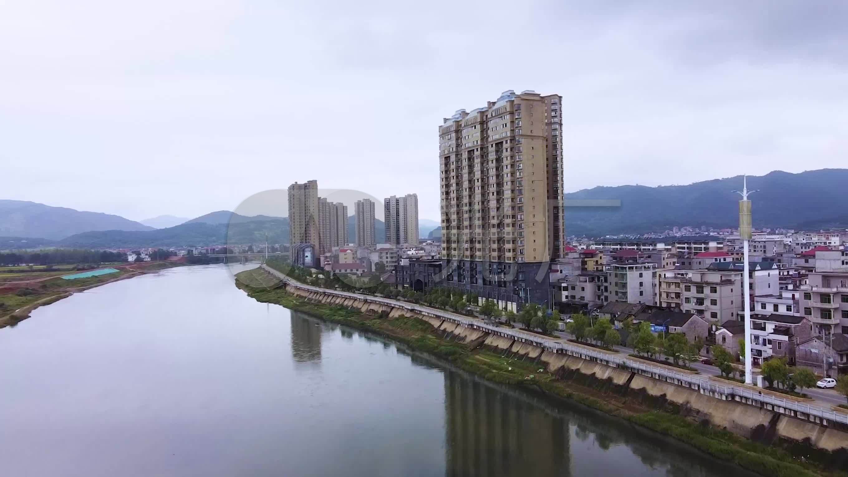 航拍江西省吉安市永新县禾水禾河
