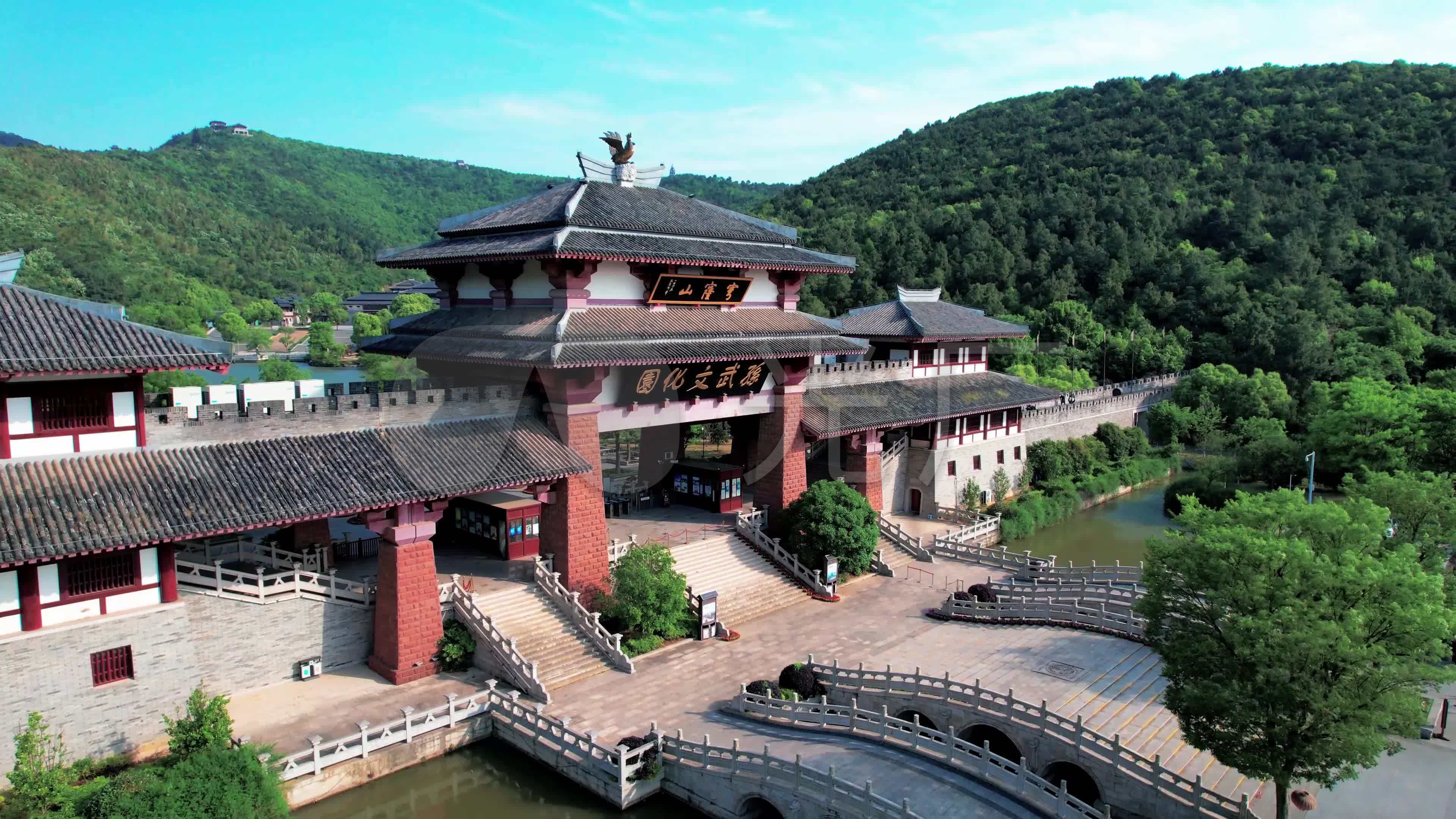 4k航拍苏州穹窿山孙武文化园_3840x2160_高清视频素材
