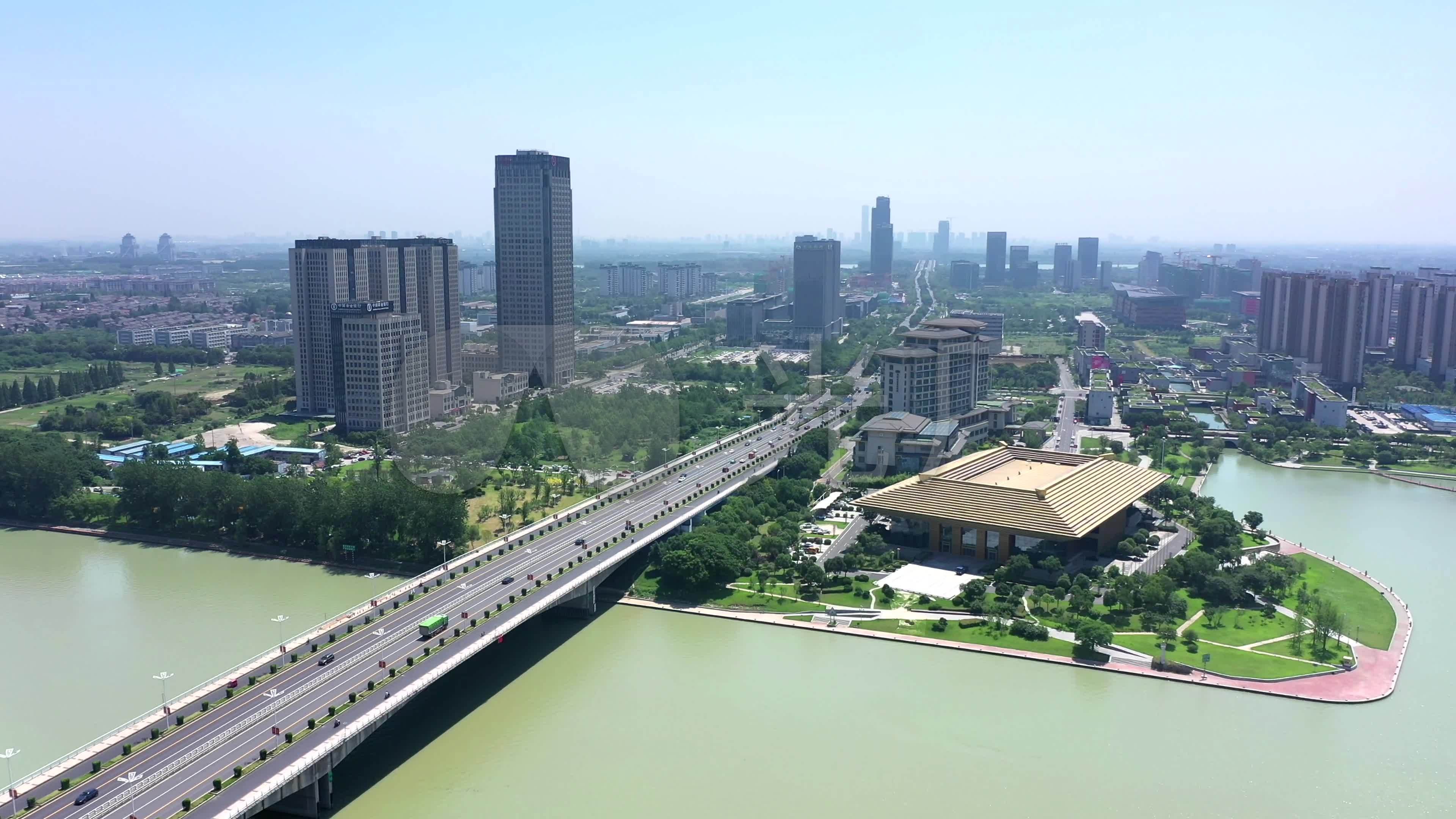 【4k】扬州市文昌大桥航拍_3840x2160_高清视频素材