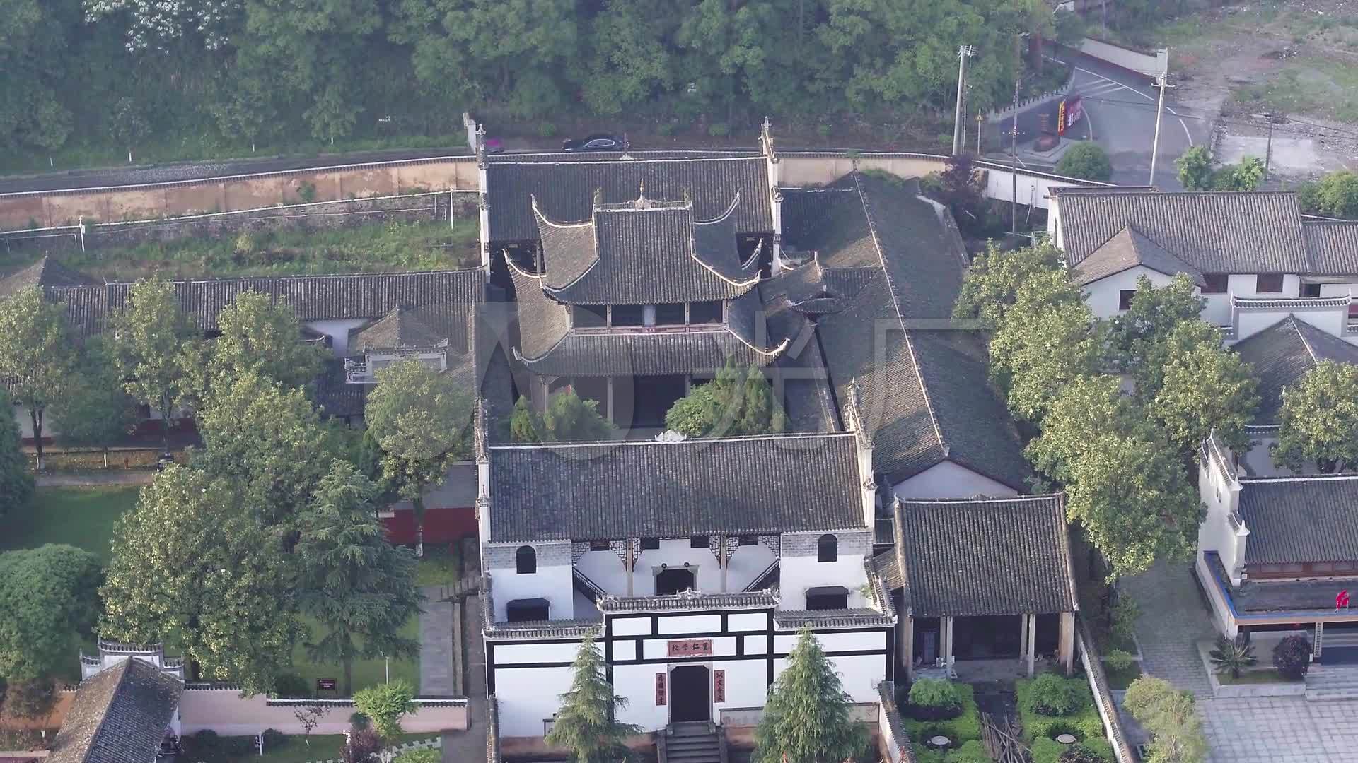 浏阳文家市秋收纪念馆航拍空镜_1920x1080_高清视频