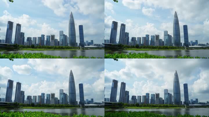 滨海建筑高楼深圳湾延时4k超清视频