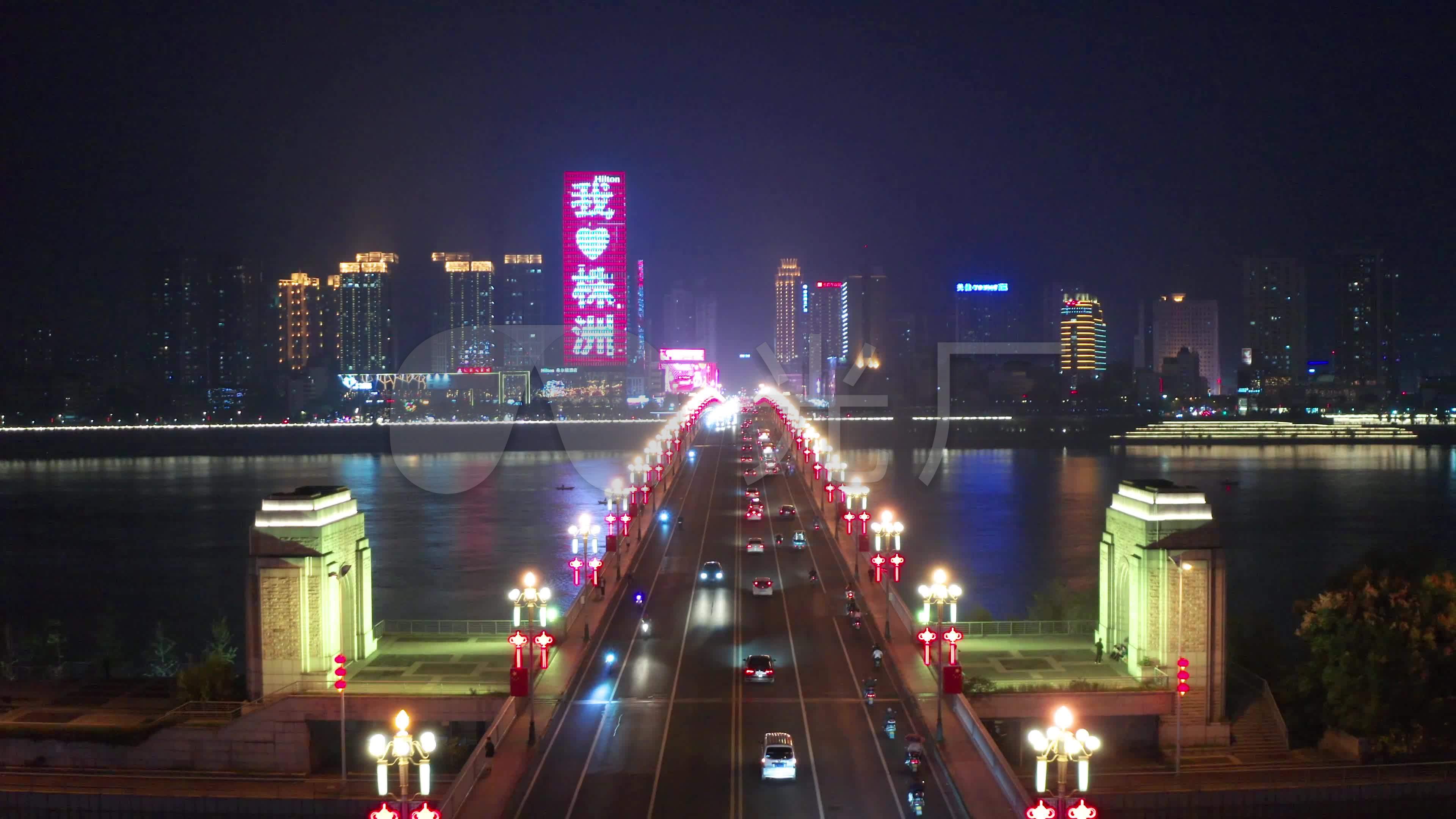 株洲夜景航拍4k_3840x2160_高清视频素材下载(编号:)