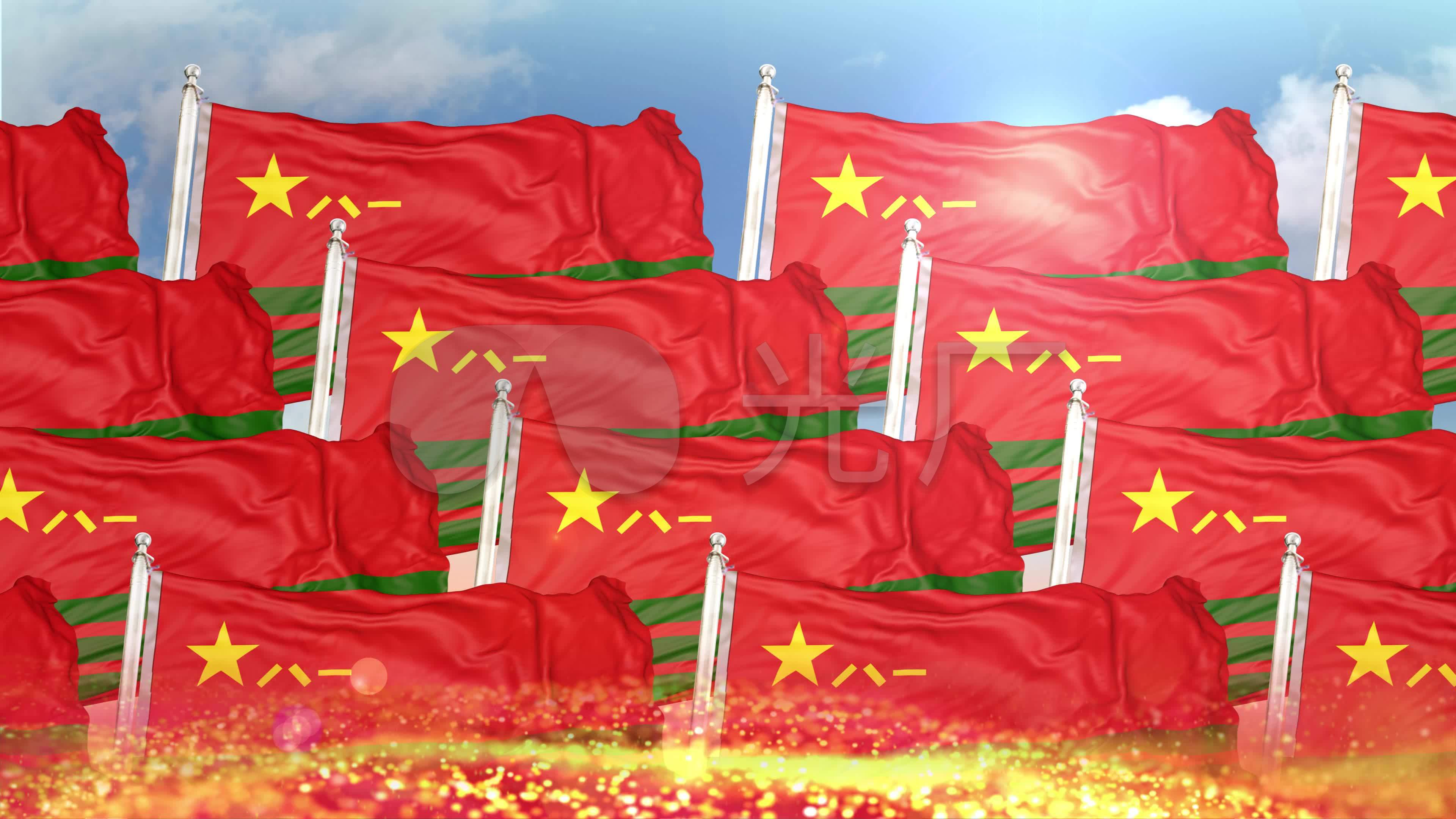 武警部队旗舞台背景(无缝循环)_3840x2160_高清视频