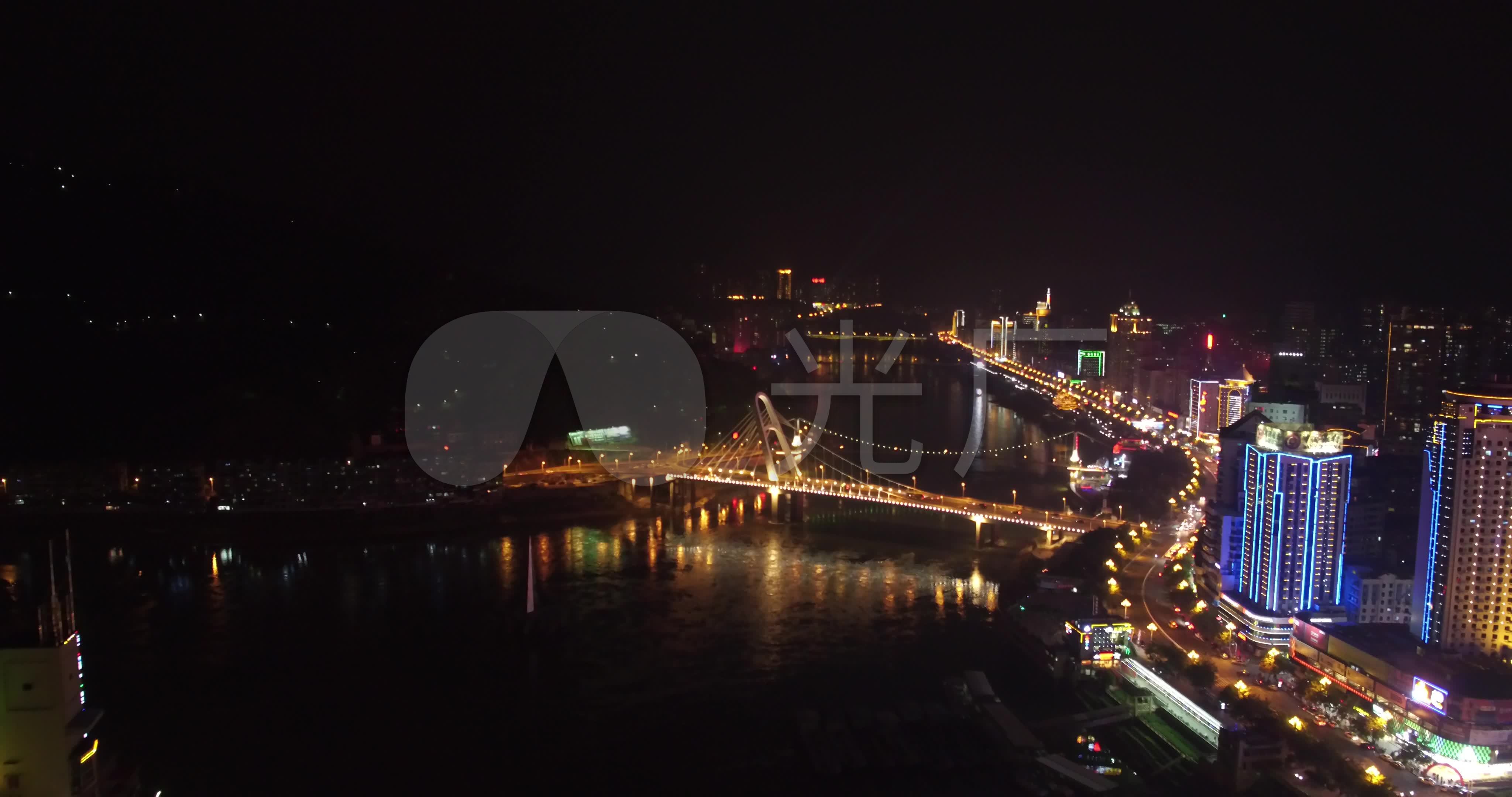南平夜景城市鸟瞰航拍_视频素材包下载(编号:6093171)