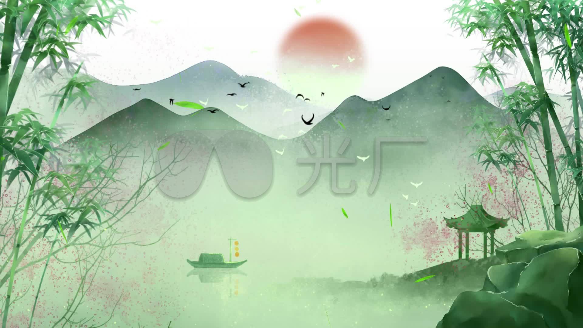 水墨意境中国风山水背景_1920x1080_高清视频素材下载