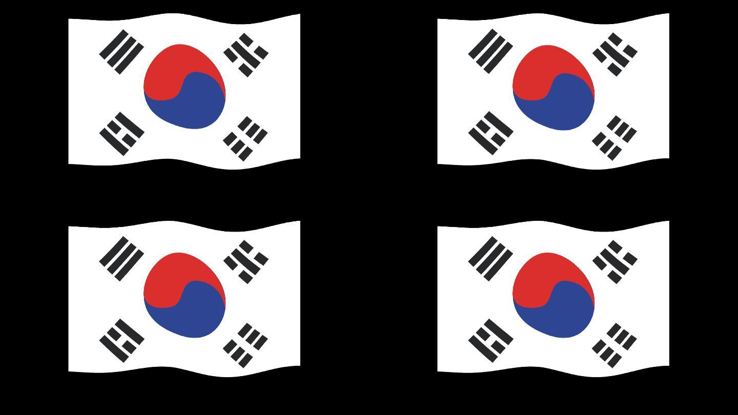 韩国国旗_3840x2160_高清视频素材下载(编号:6097565)