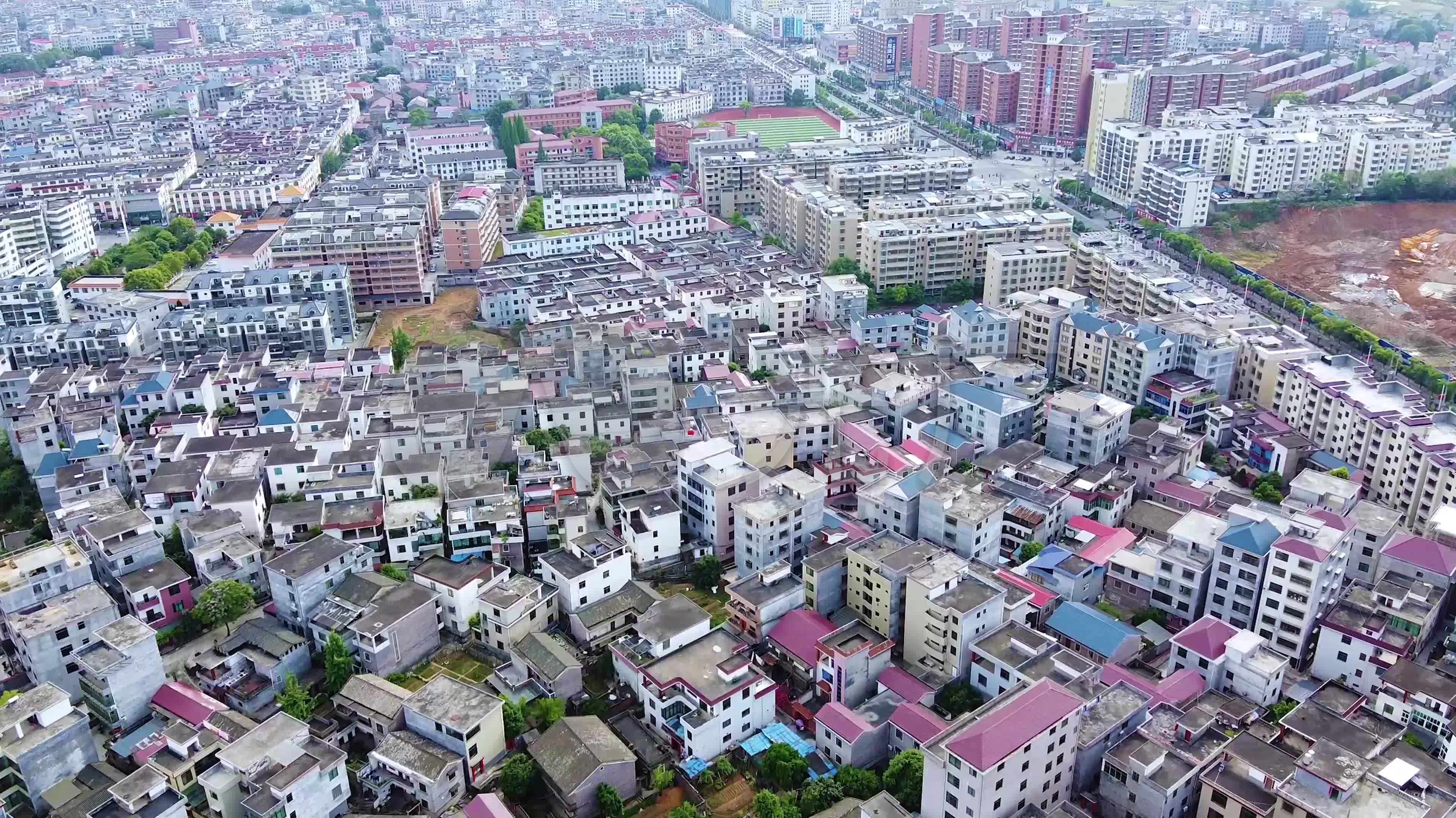 航拍江西永新县城城区
