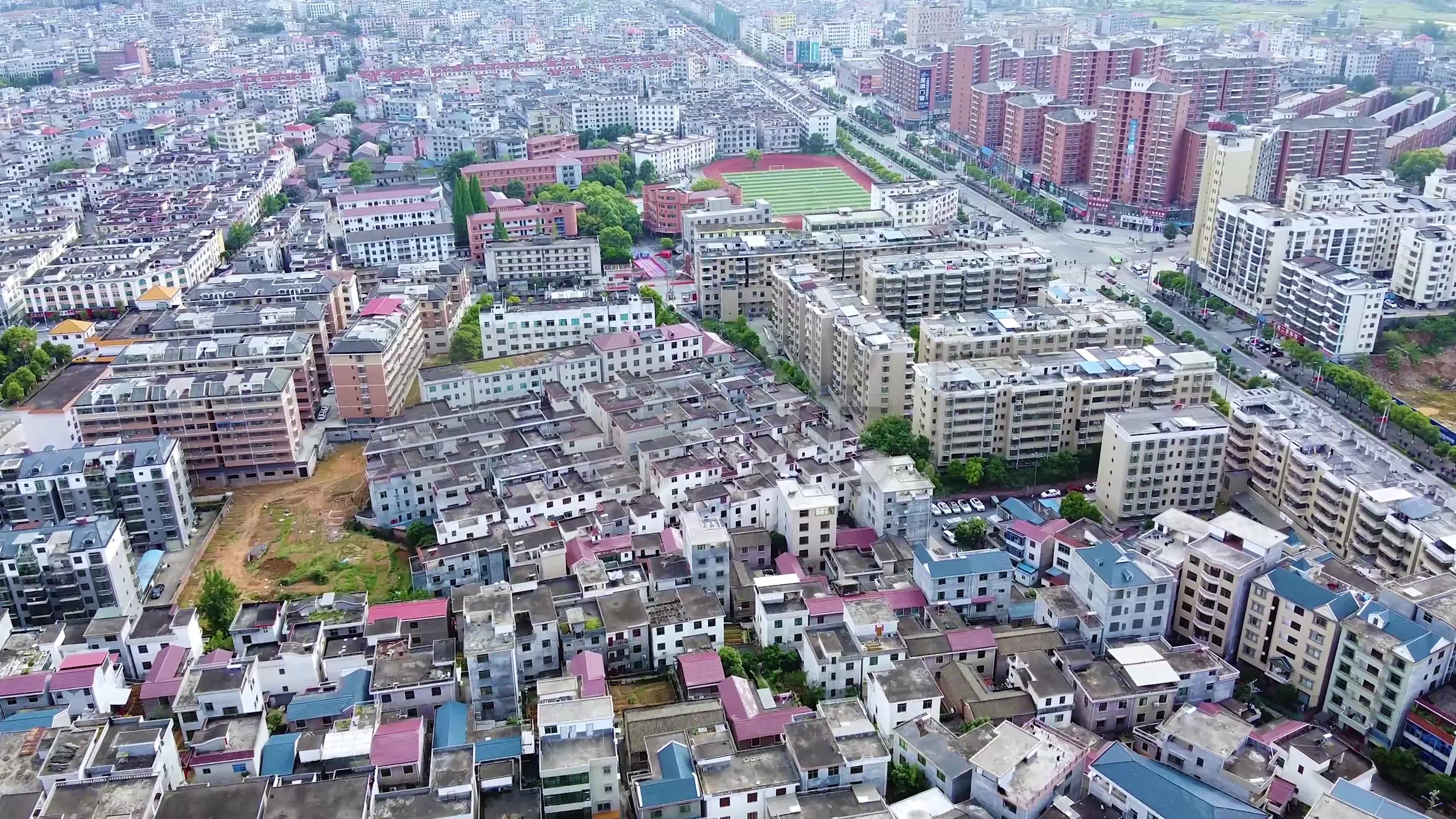 航拍江西永新县城城区