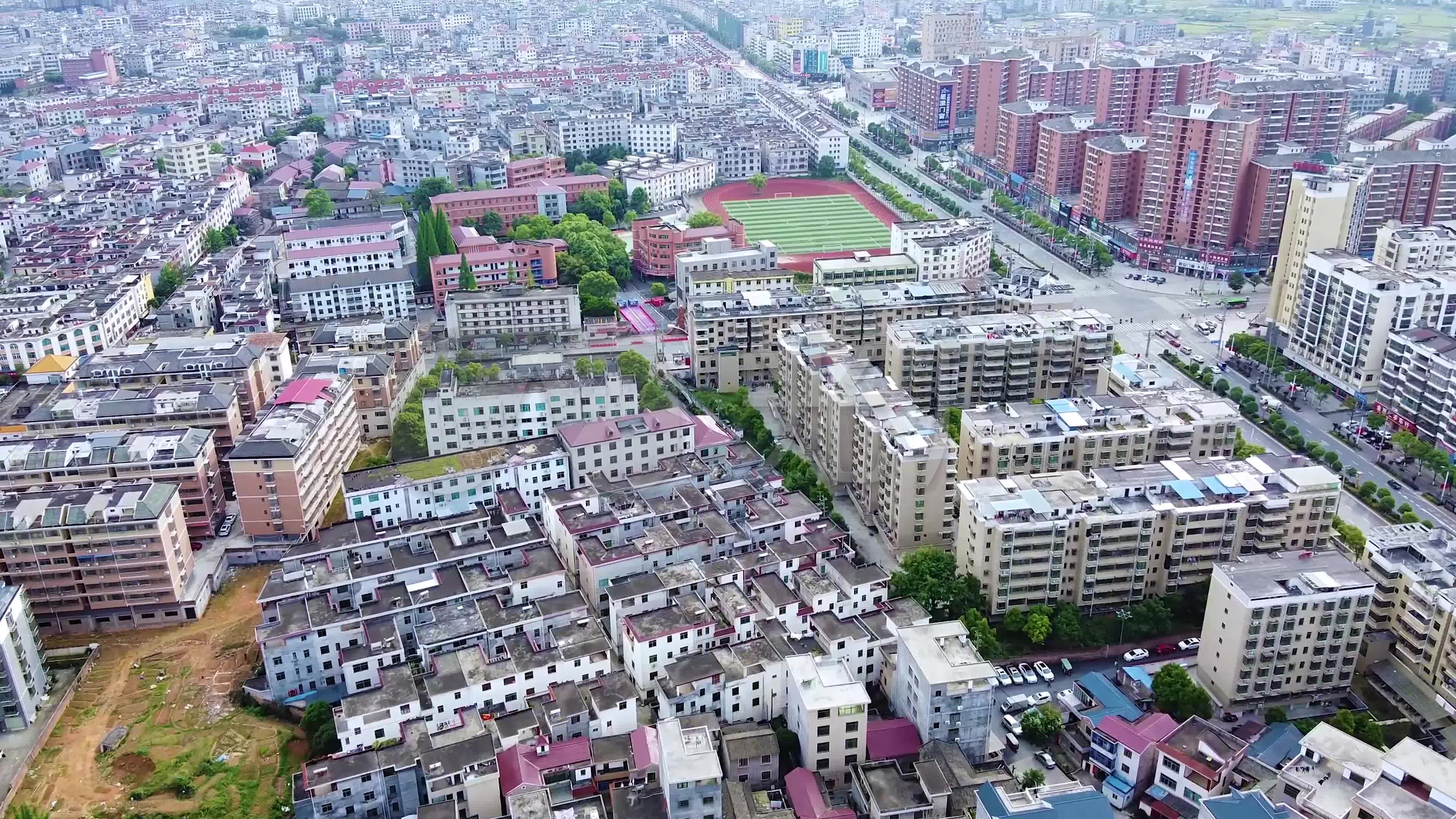 航拍江西永新县城城区