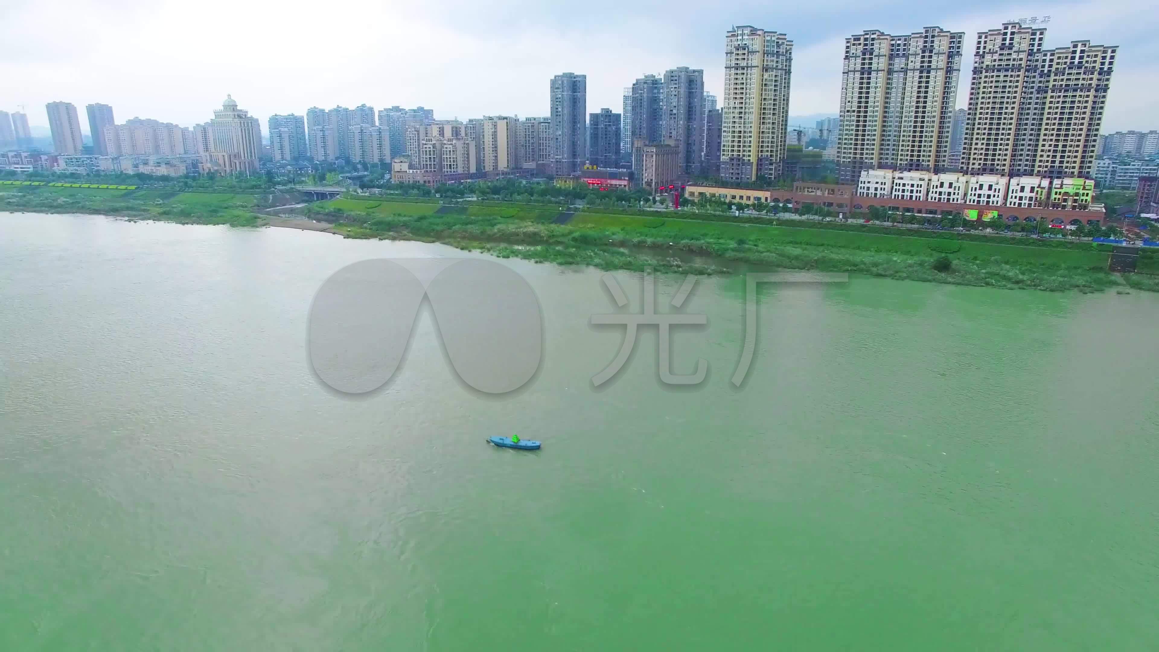 宜宾长江江边城市大江大河_3840x2160_高清视频素材下载(编号:6101367
