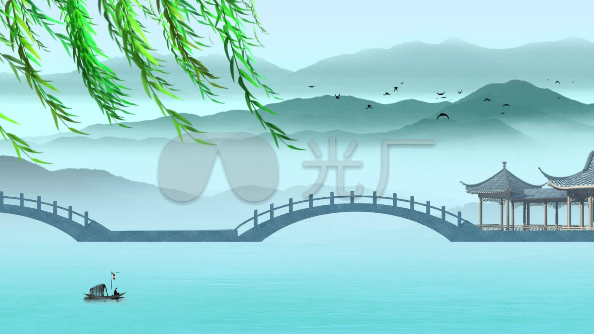 梁祝十八相送-戏曲舞台背景