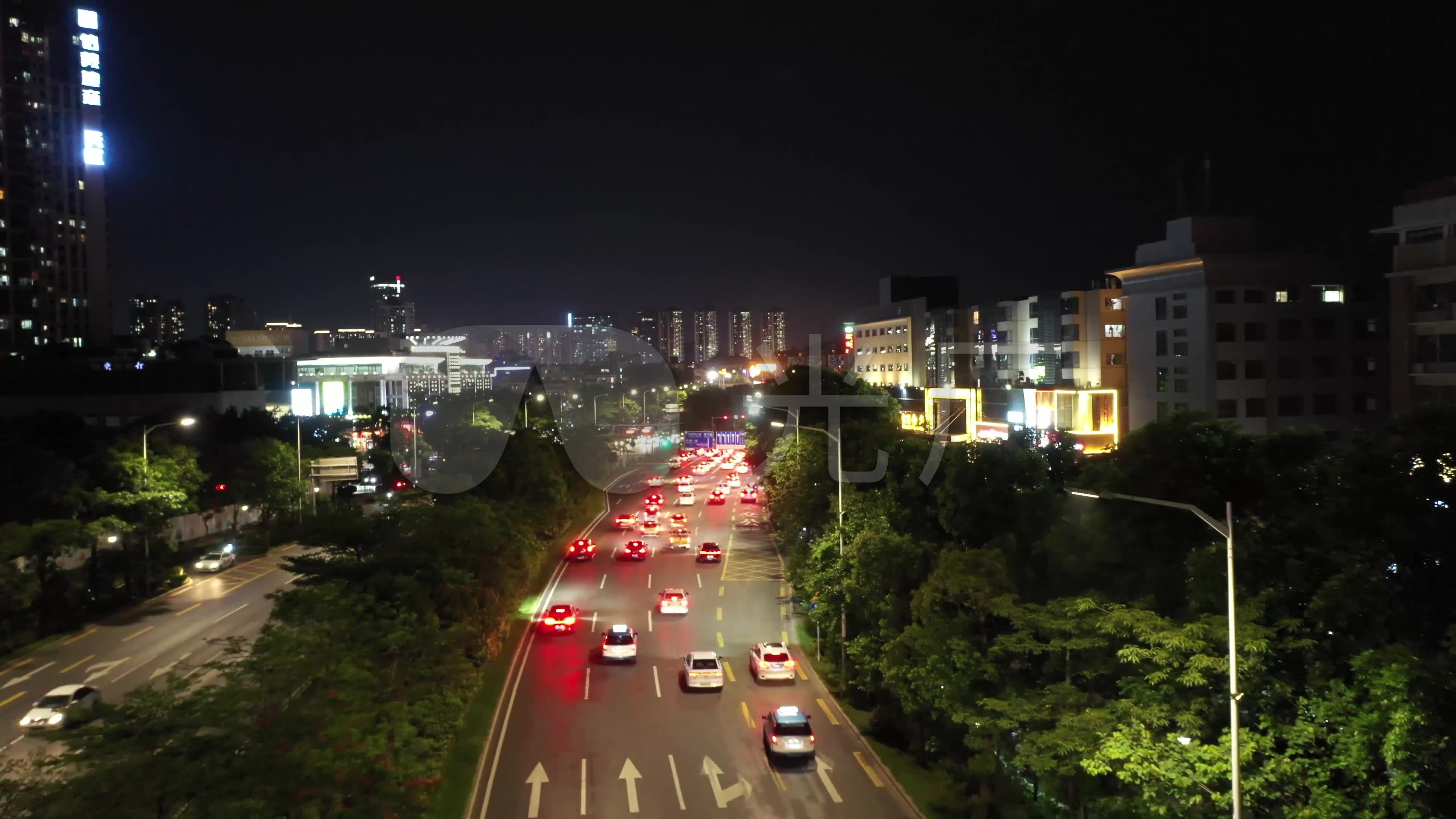 深圳夜景航拍城市夜景横岗4k