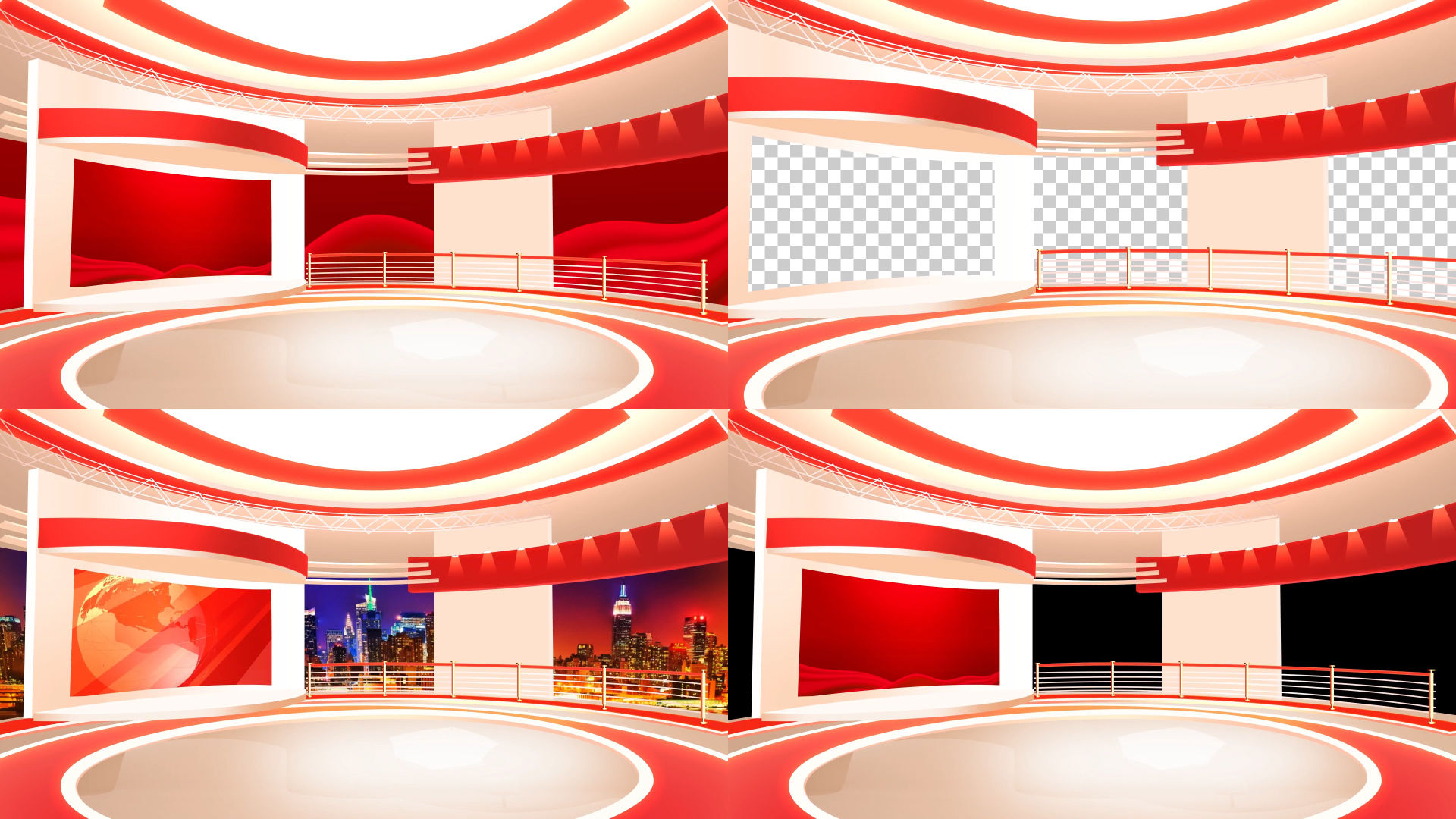 4k虚拟抠像演播室背景素材