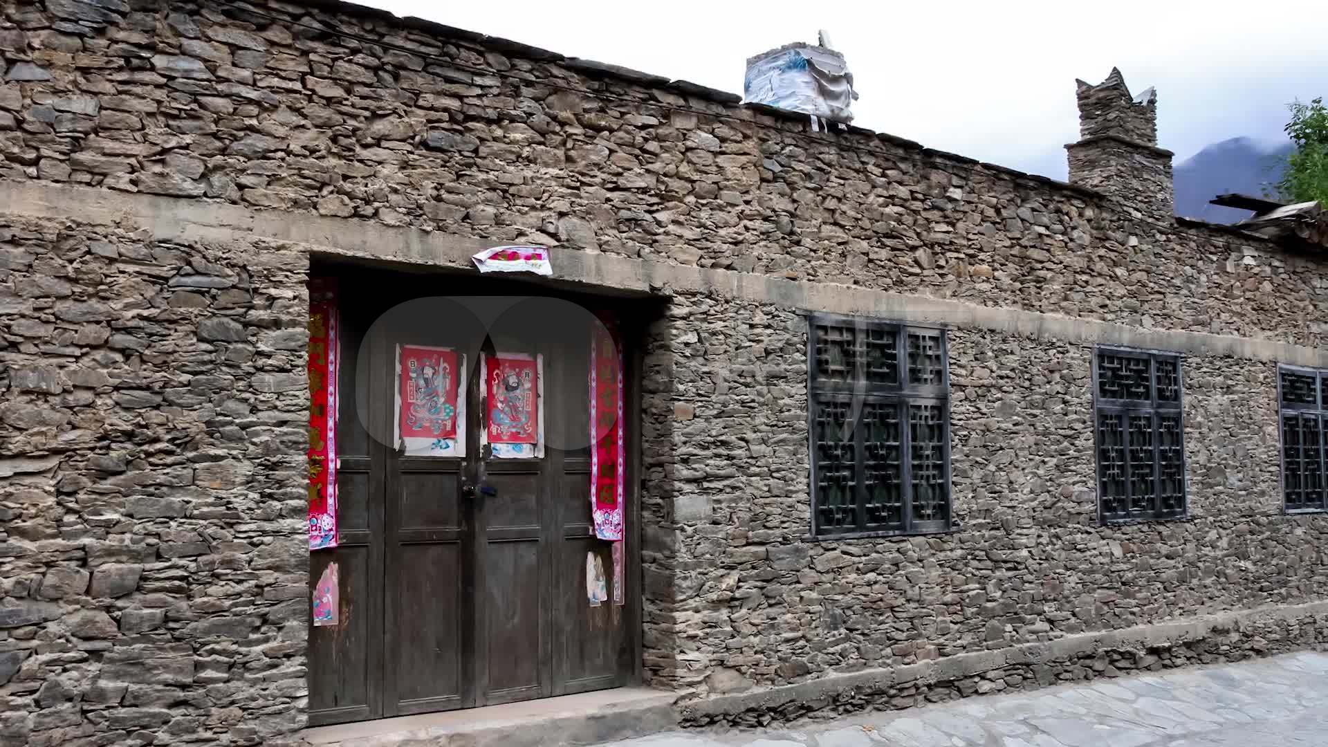 阿坝州理县桃坪羌寨老寨子羌族民居建筑群落_1920x1080_高清视频素材