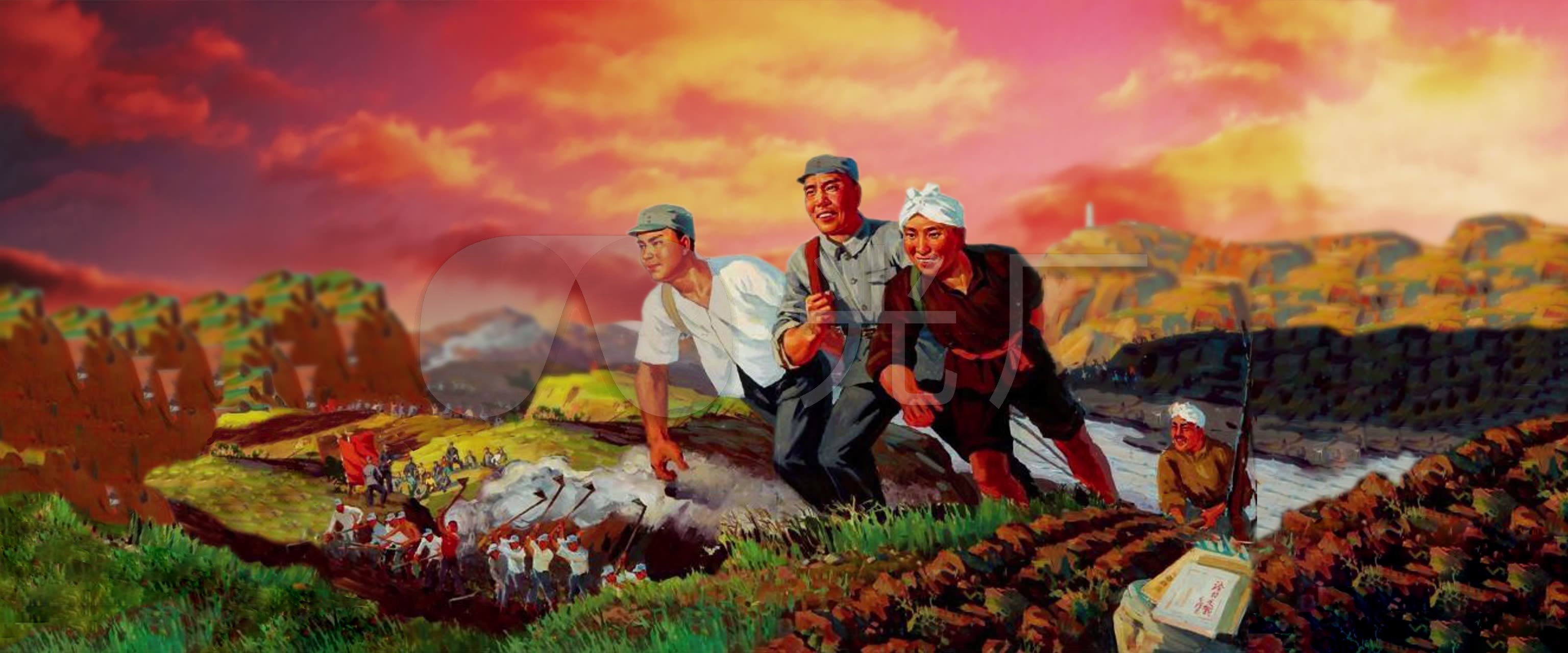南泥湾大生产油画led背景