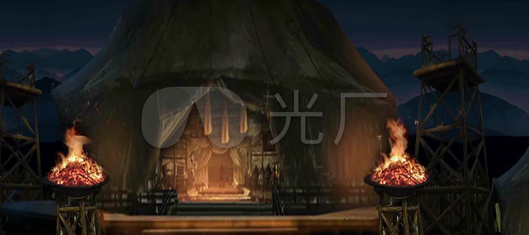 古代军营战争前场景