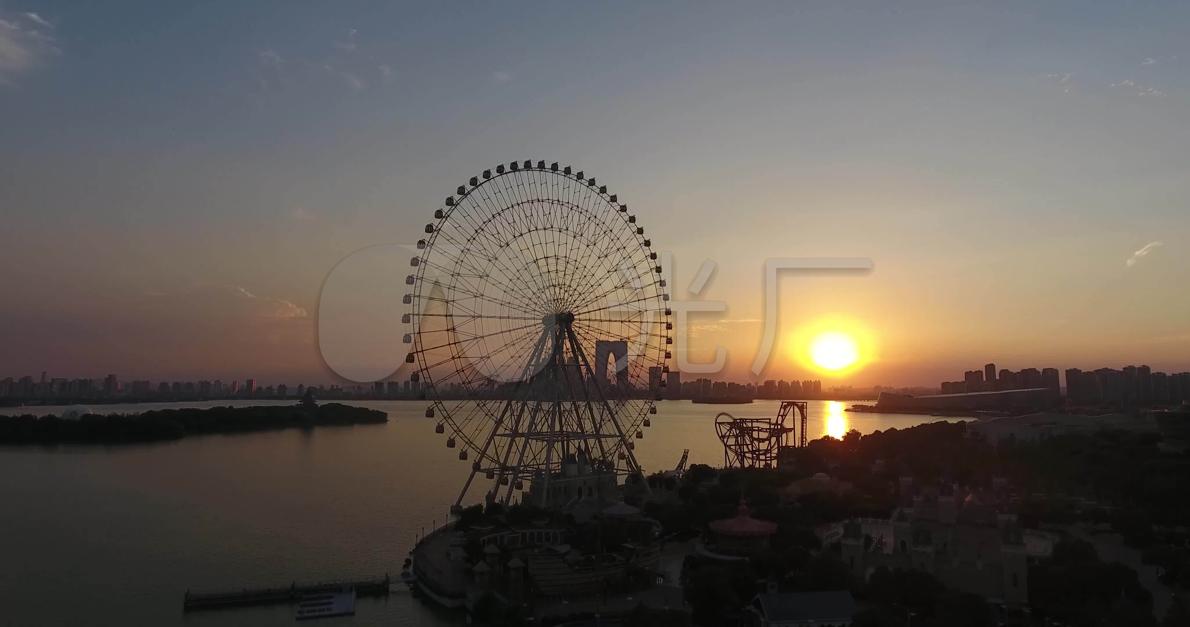 苏州摩天轮乐园航拍4k
