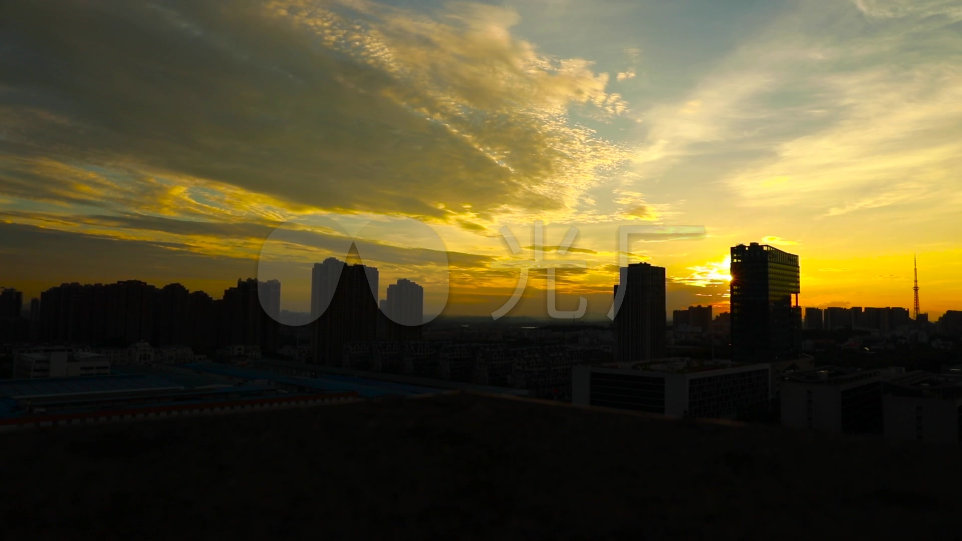 清晨城市日出唯美天空_1920x1080_高清视频素材下载(编号:6137328)