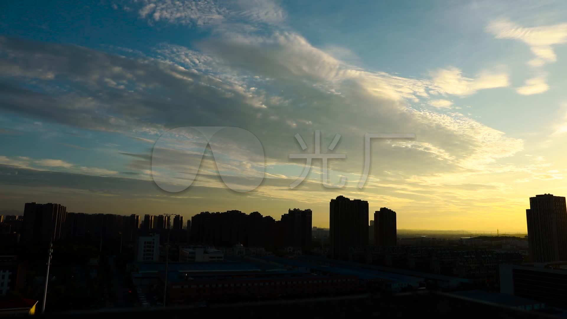 清晨城市日出唯美天空_1920x1080_高清视频素材下载(编号:6137334)