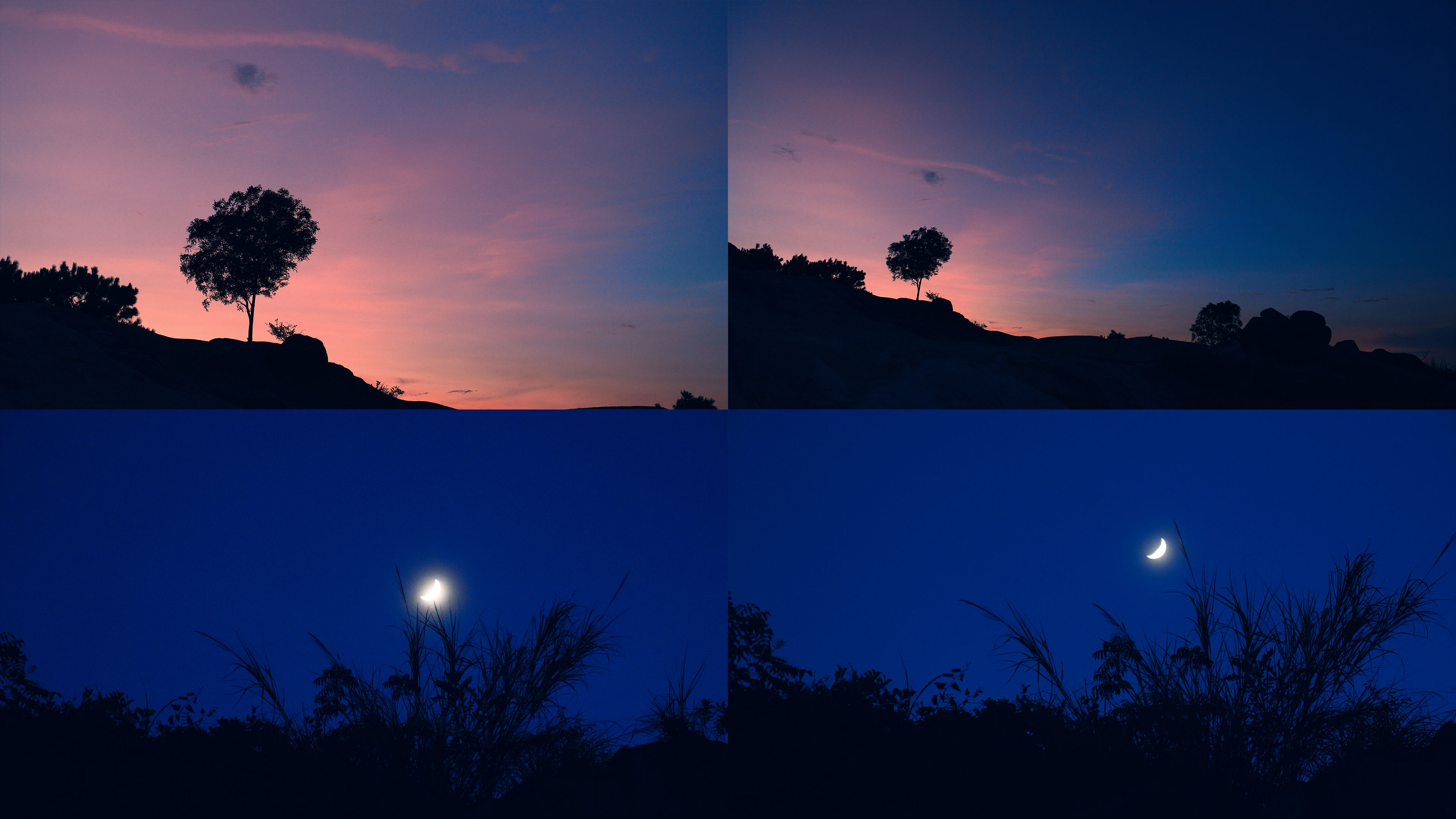 山林夜景月夜孤独夜晚带原声4k素材