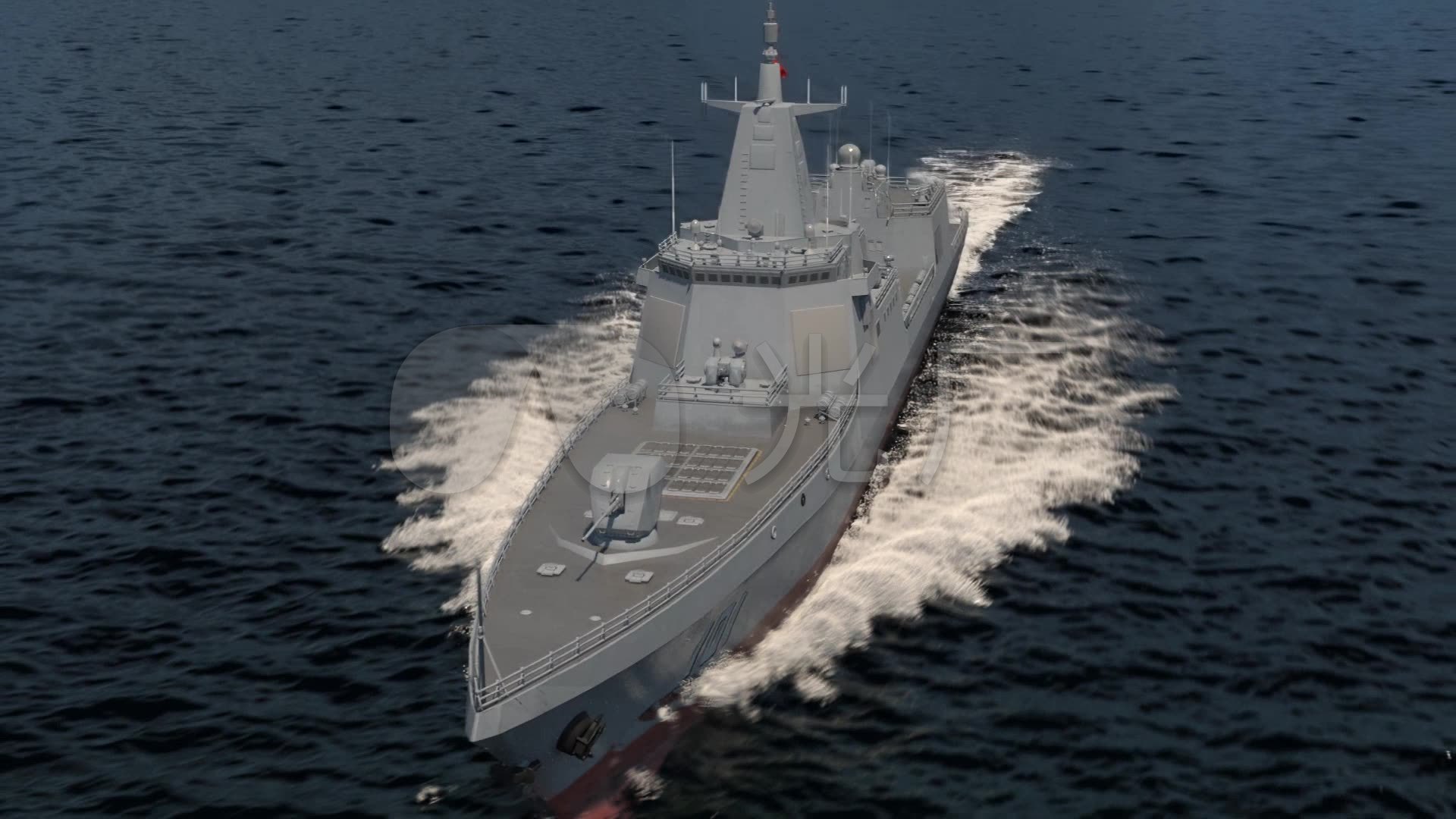 055型导弹驱逐舰首舰南昌舰在大海航行_1920x1080_高清视频素材下载