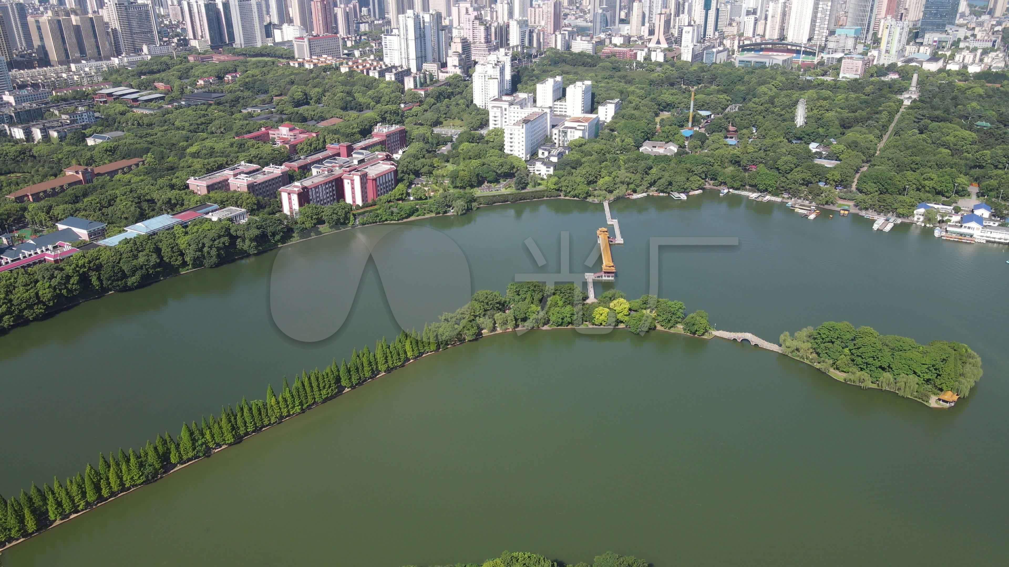 航拍湖南长沙烈士公园全景_3840x2160_高清视频素材下载(编号:6155357