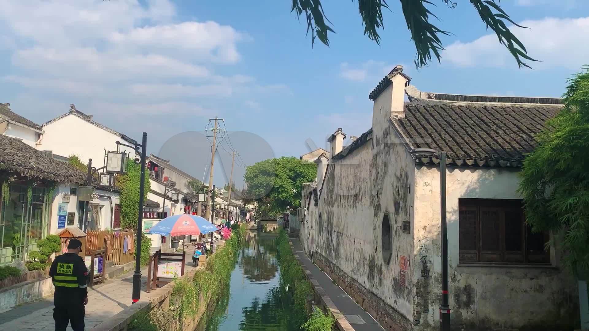 实拍江苏省苏州市姑苏区古镇步行街风光_1920x1080