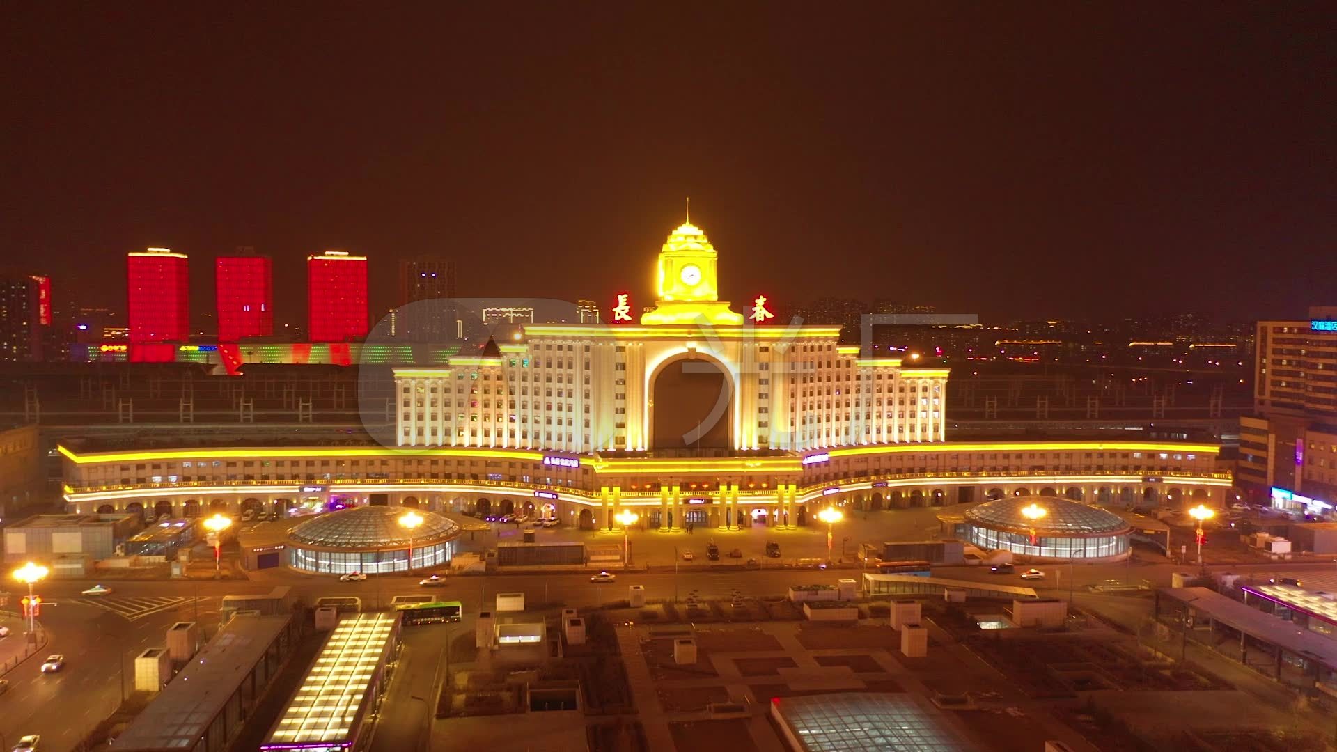 长春站夜景_1920x1080_高清视频素材下载(编号:)_实拍