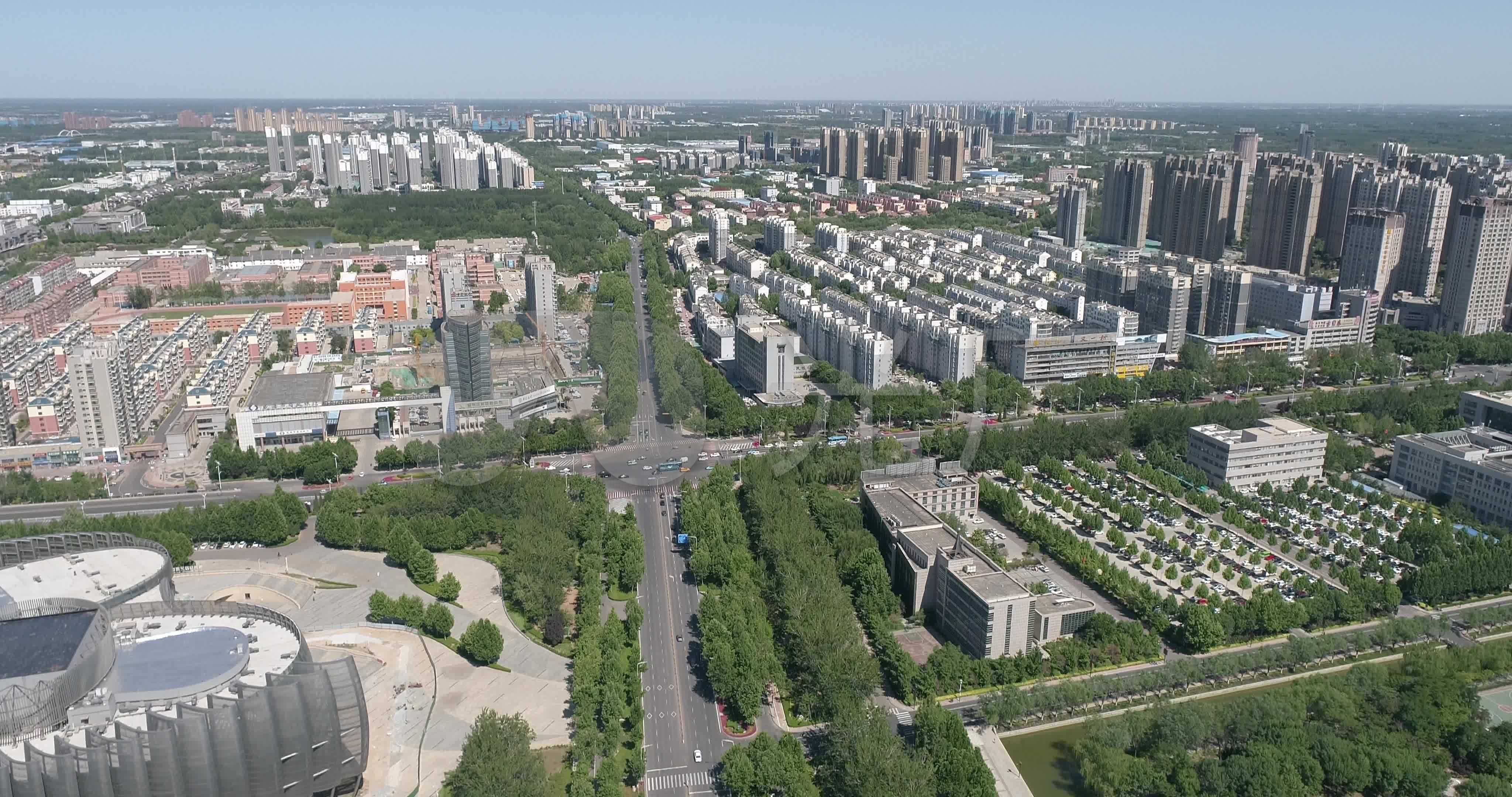 德州城市大景空镜航拍2021
