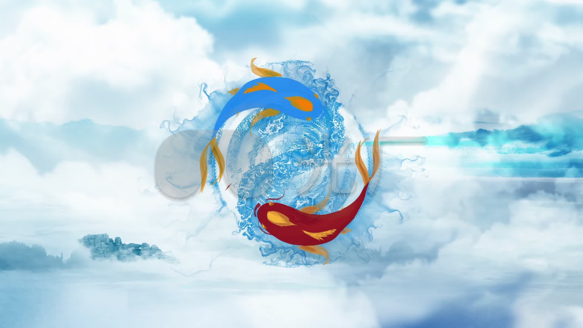 国风锦鲤阴阳太极背景视频_1920x1080_高清视频素材下载(编号:6177408