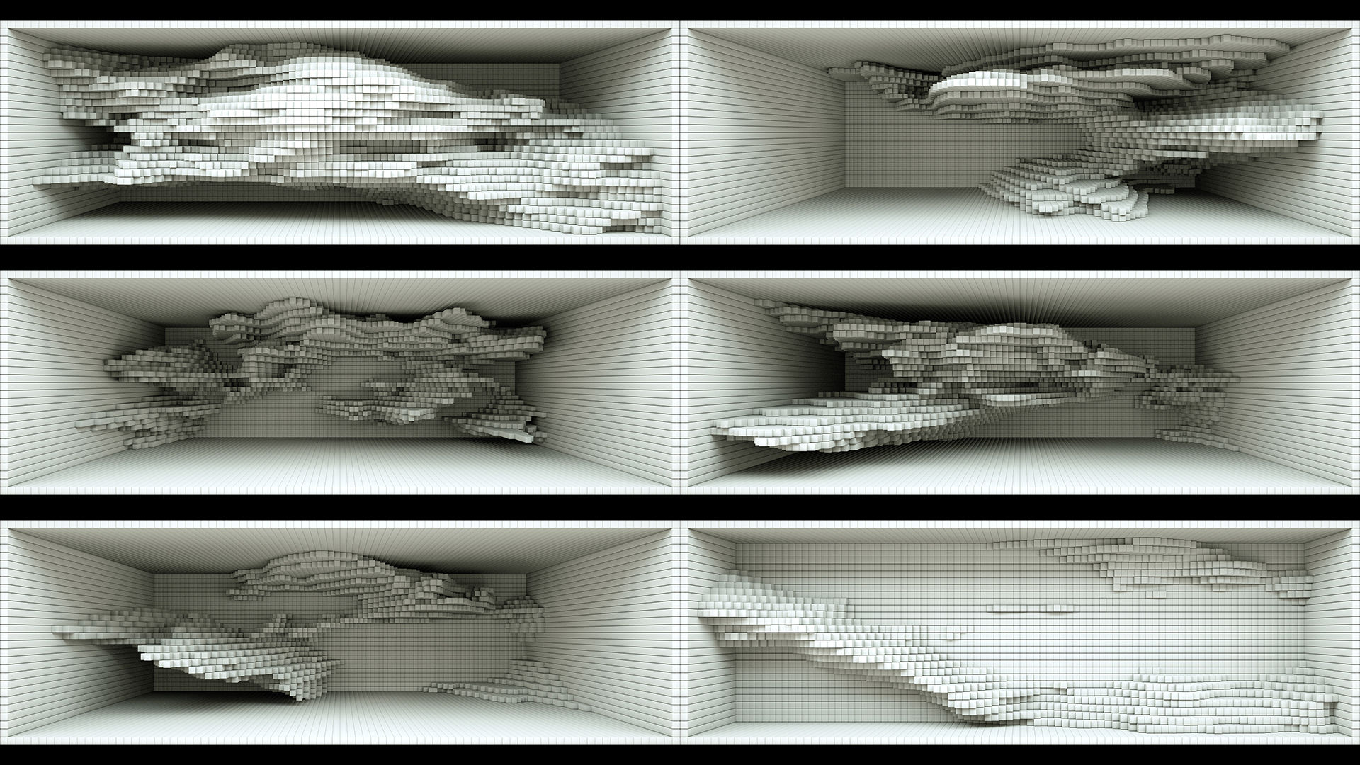 裸眼3d】视觉空间凹凸起伏变化方块墙体_6000x2000_高清视频素材下载