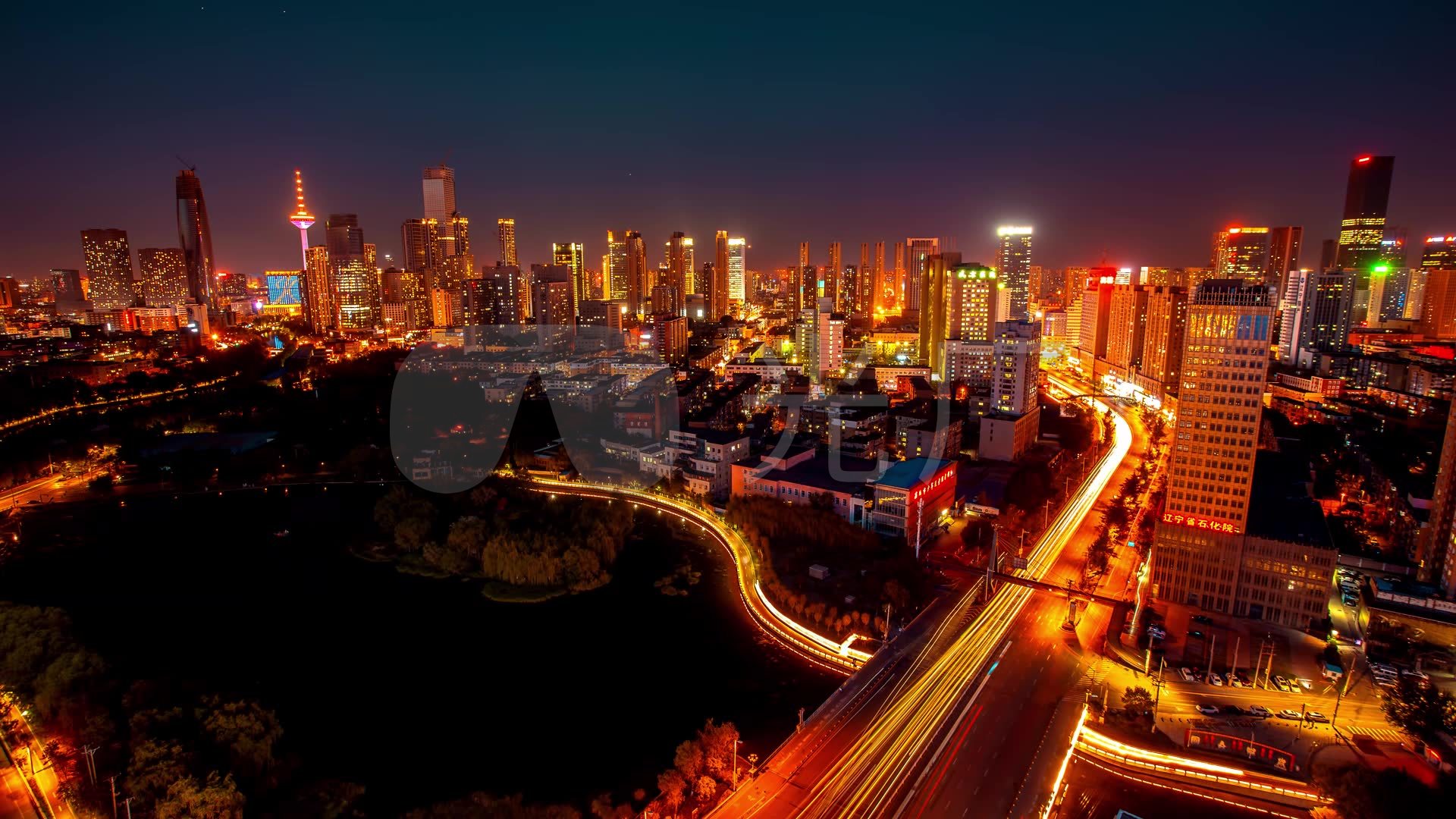沈阳南五马路南湖公园夜景延时摄影