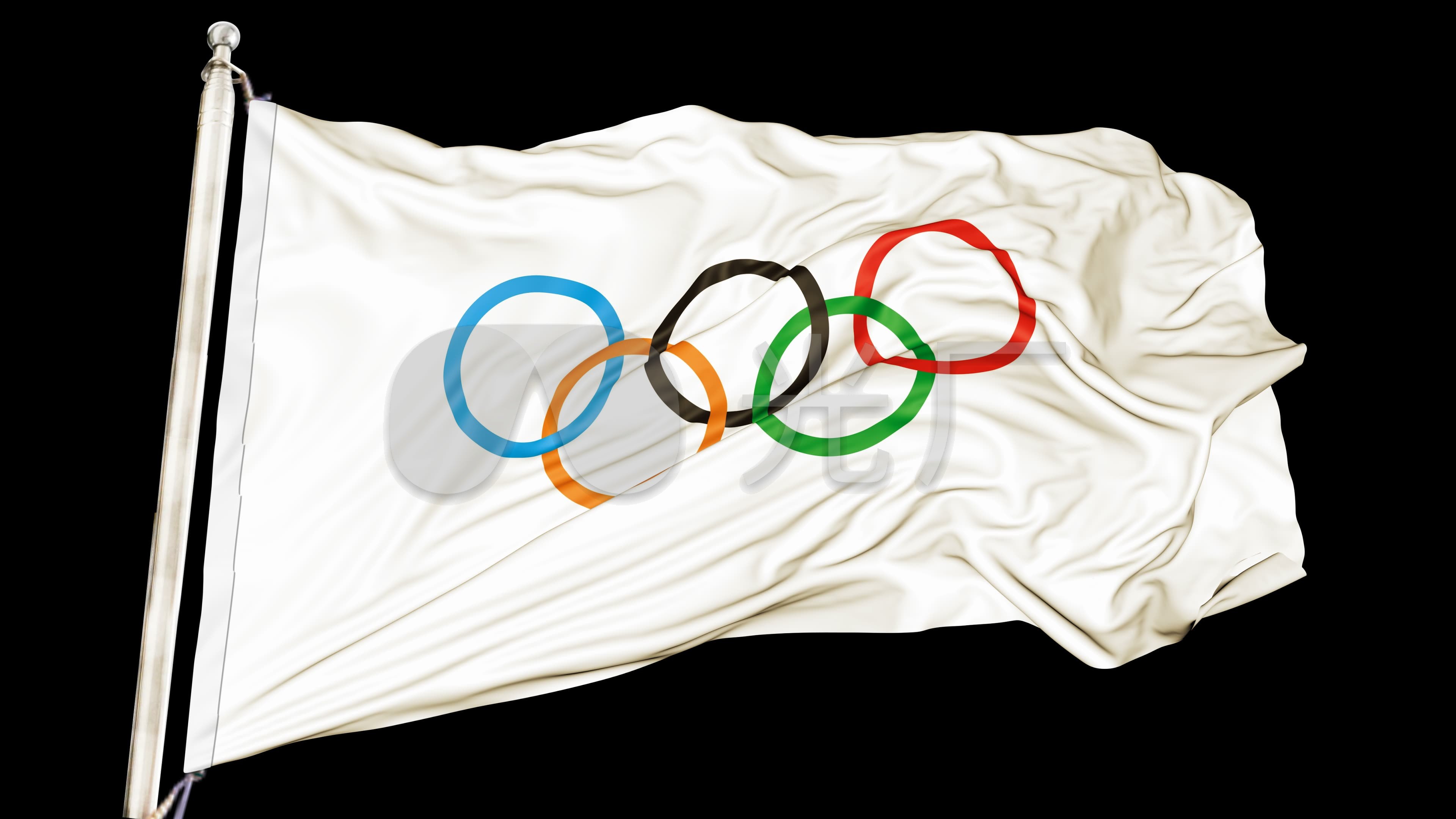 奥运会五环旗帜(循环)_3840x2160_高清视频素材下载(编号:6186417)