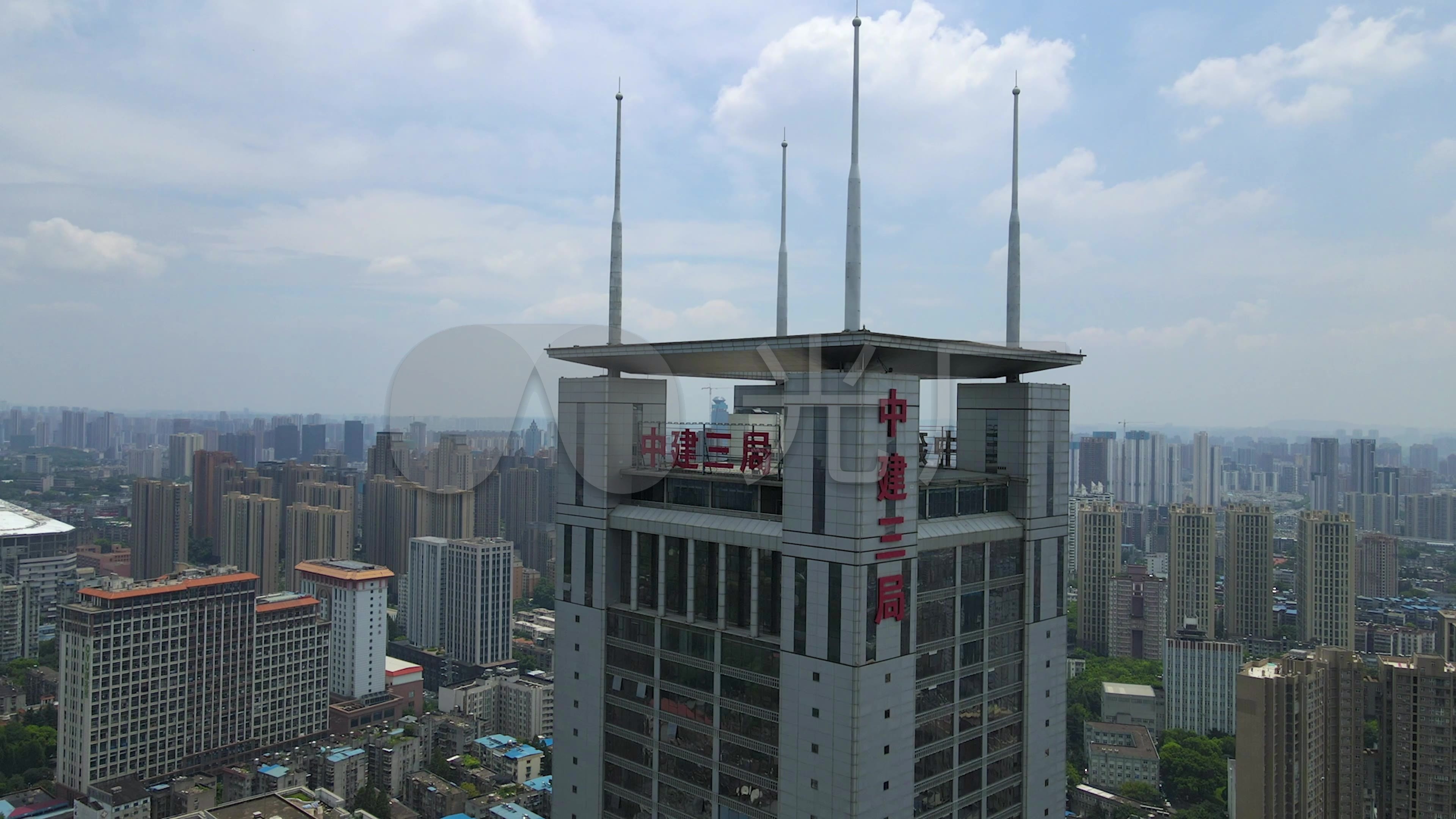 中建三局大楼4k航拍_3840x2160_高清视频素材下载(:)
