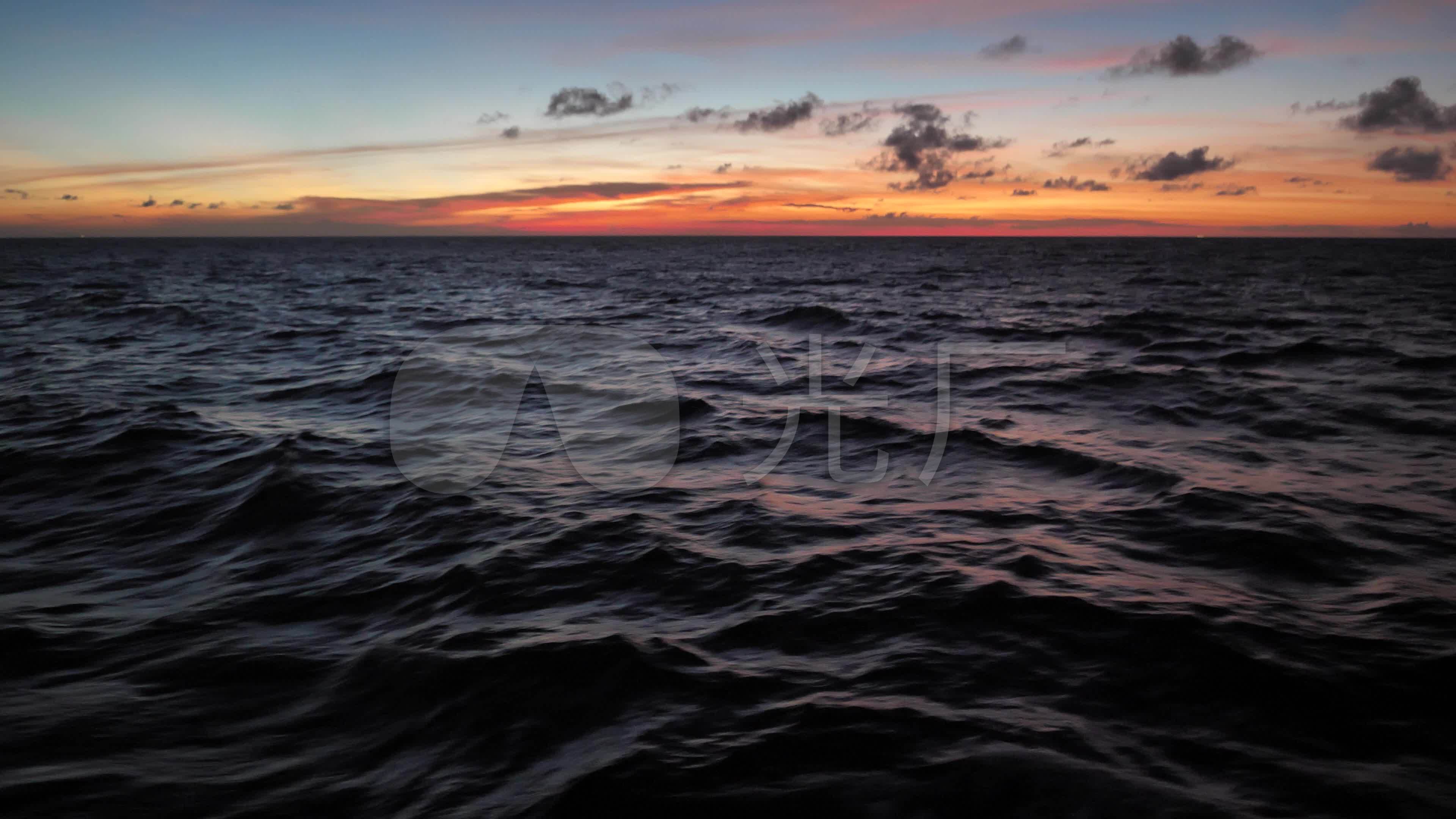 4k大海夕阳晚霞朝霞唯美大海航行_3840x2160_高清视频
