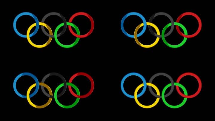 透明通道奥运五环视频素材