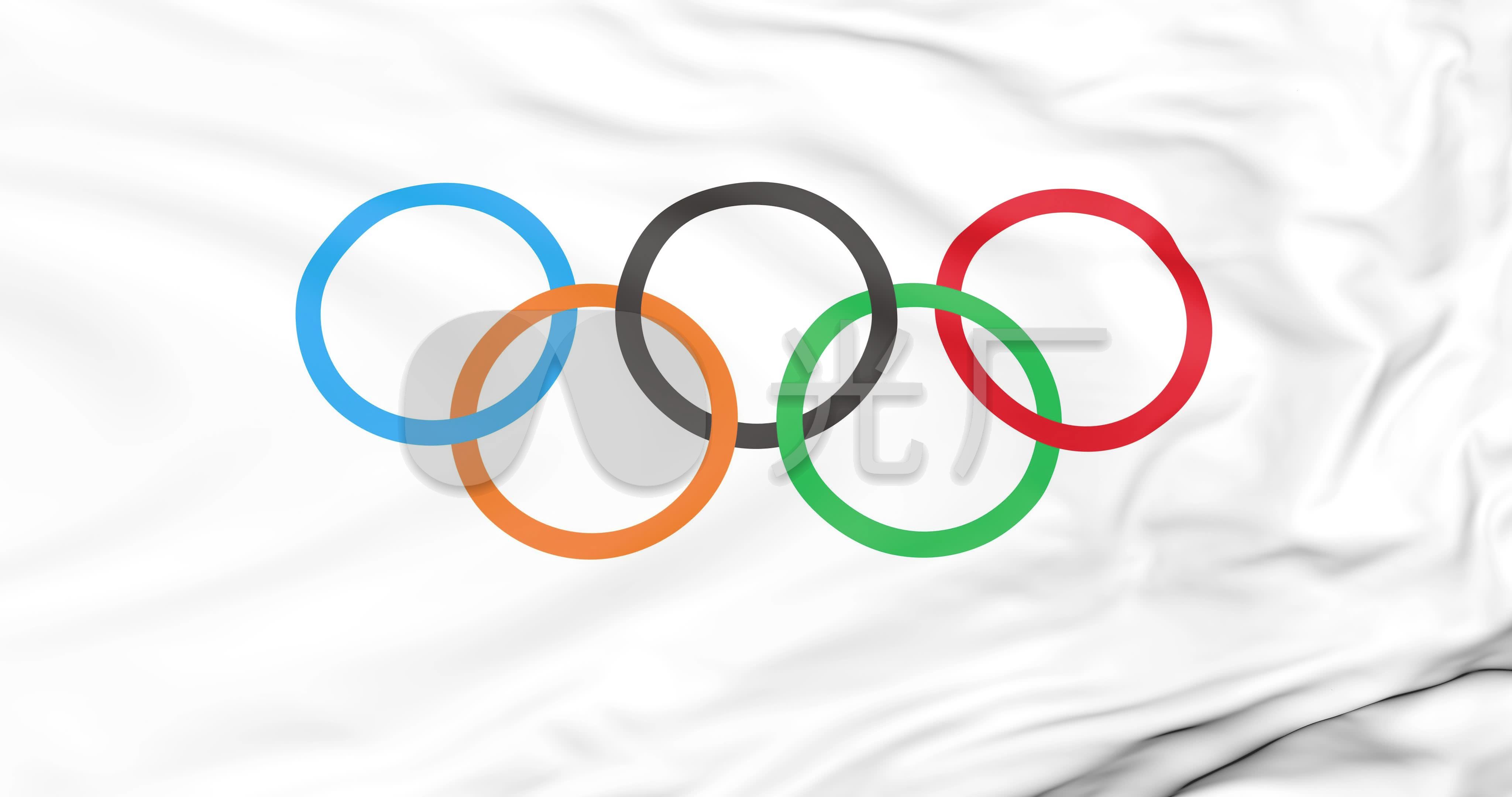 奥林匹克会旗奥运会五环旗_4096x2160_高清视频素材