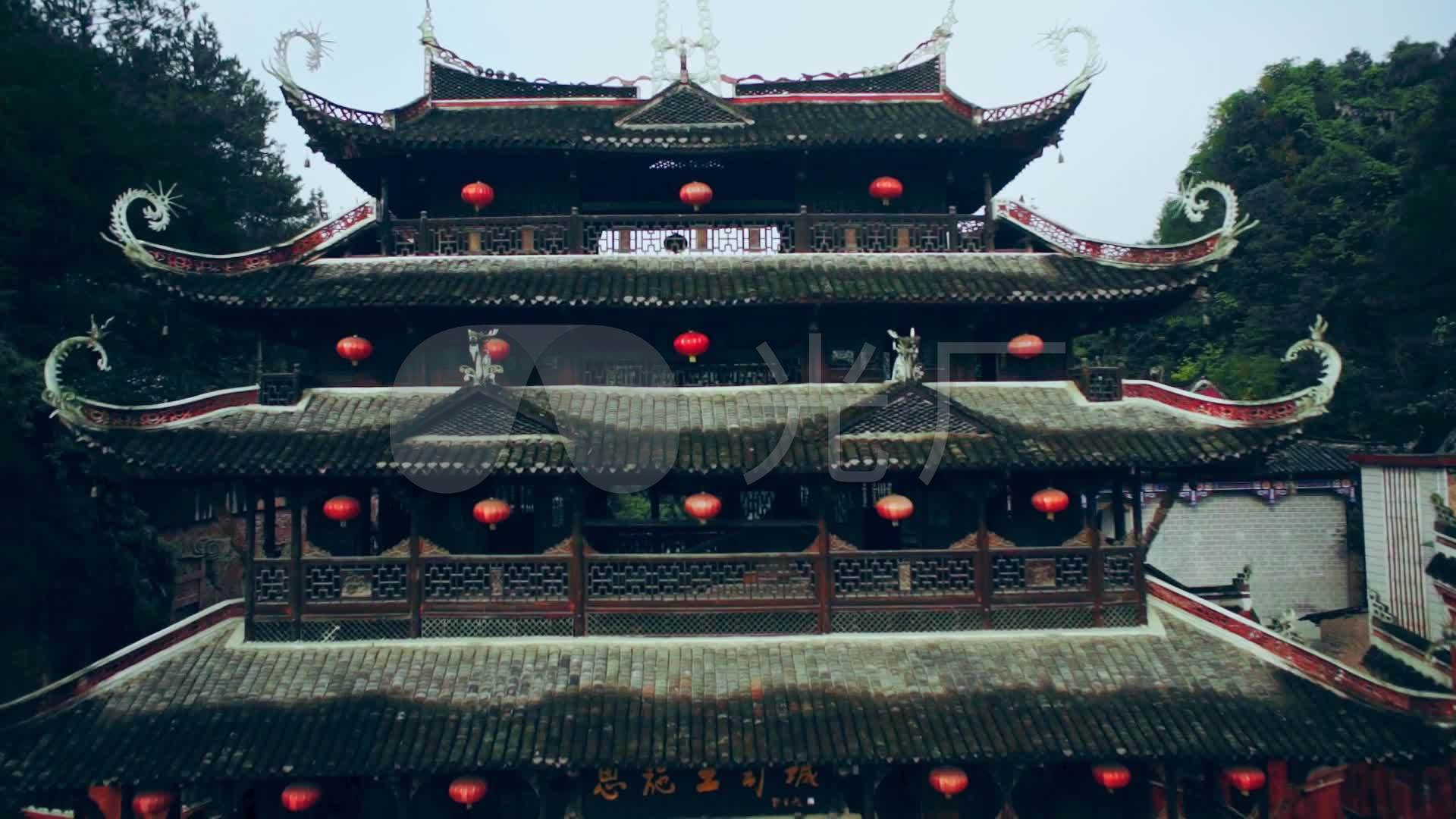 恩施土司城航拍_1920x1080_高清视频素材下载(编号:6204100)_实拍视频