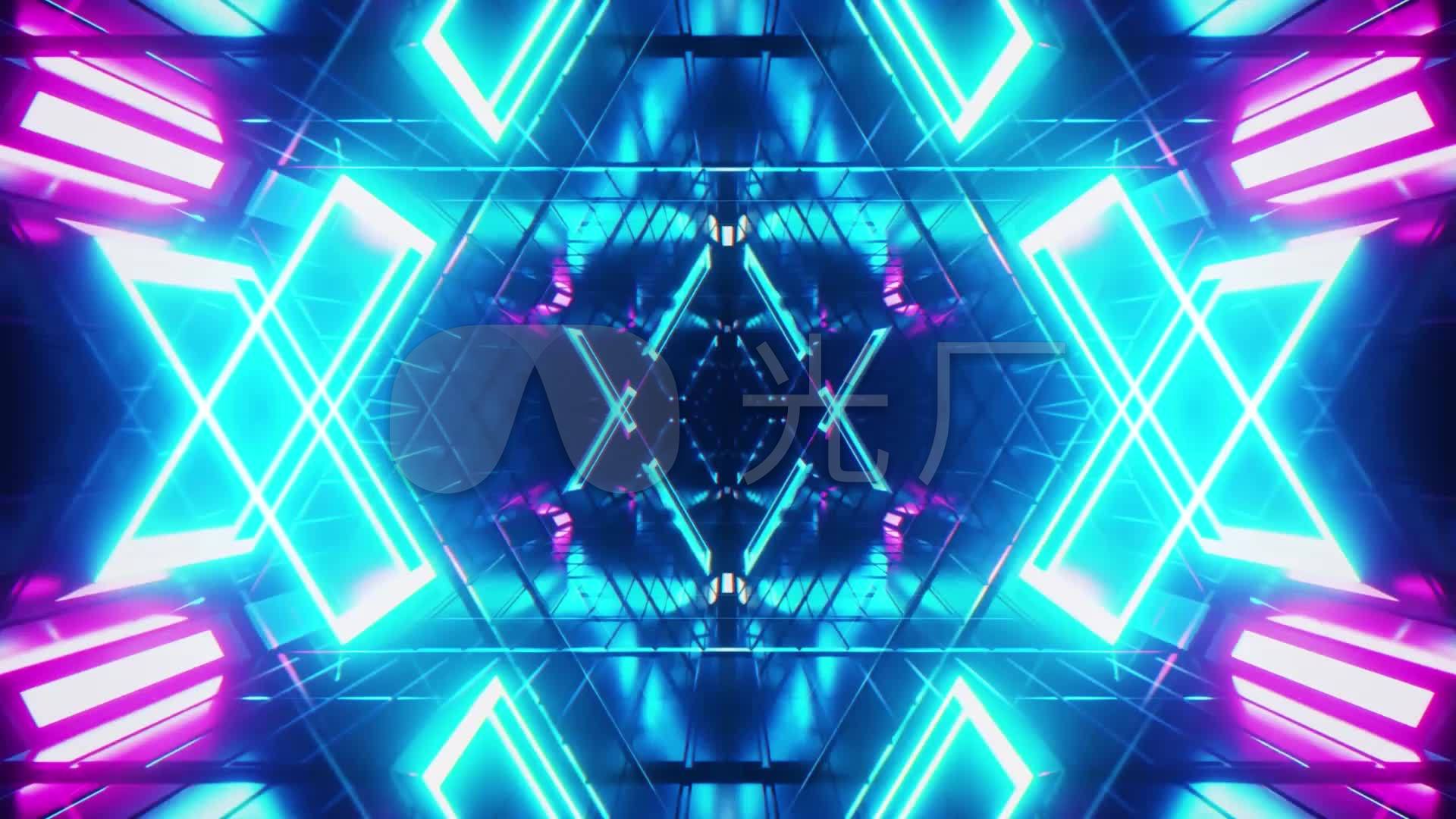 三维穿梭霓虹灯led舞台背景