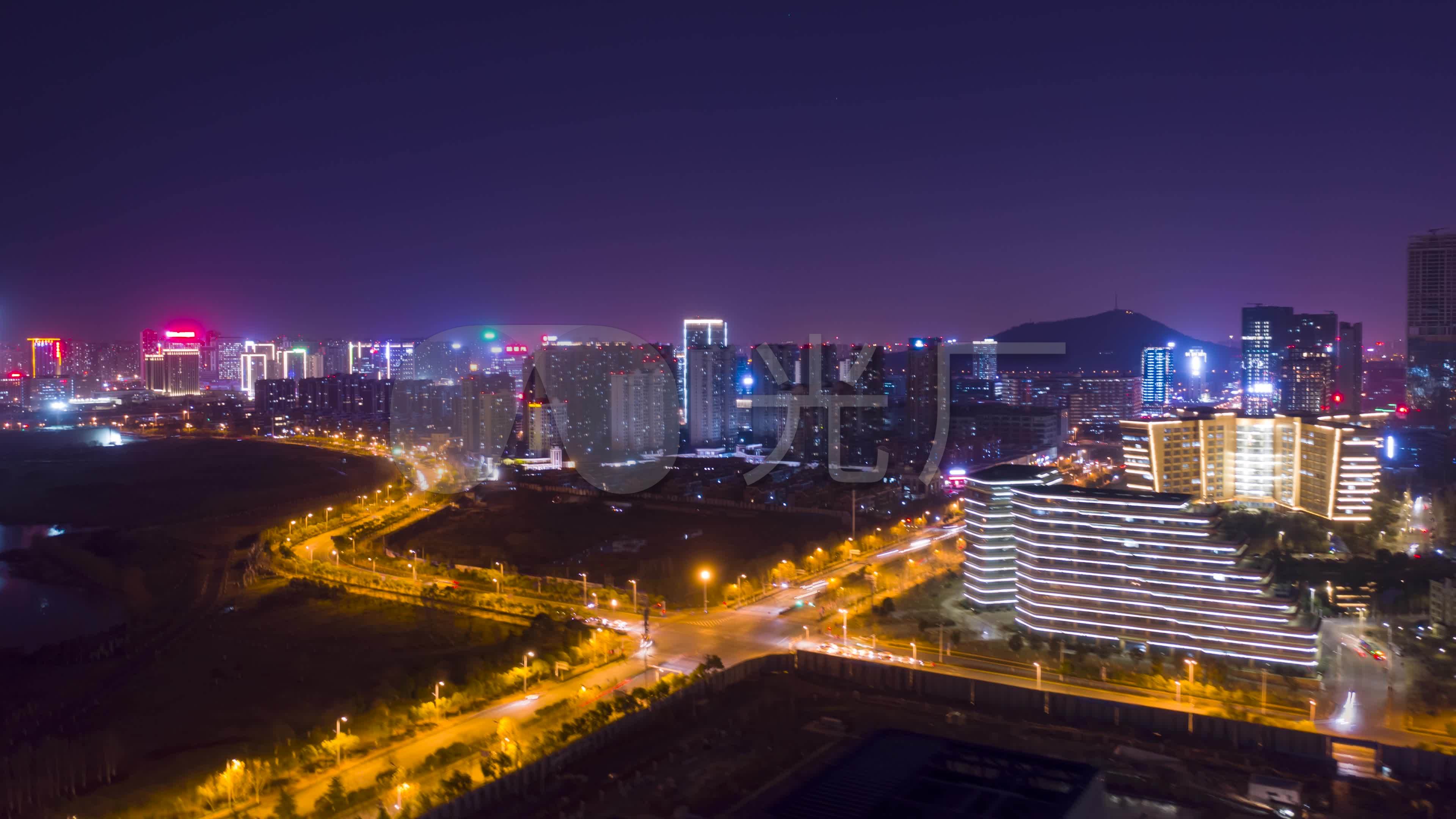 合肥高新区夜景延时航拍4k超清_3840x2160_高清视频