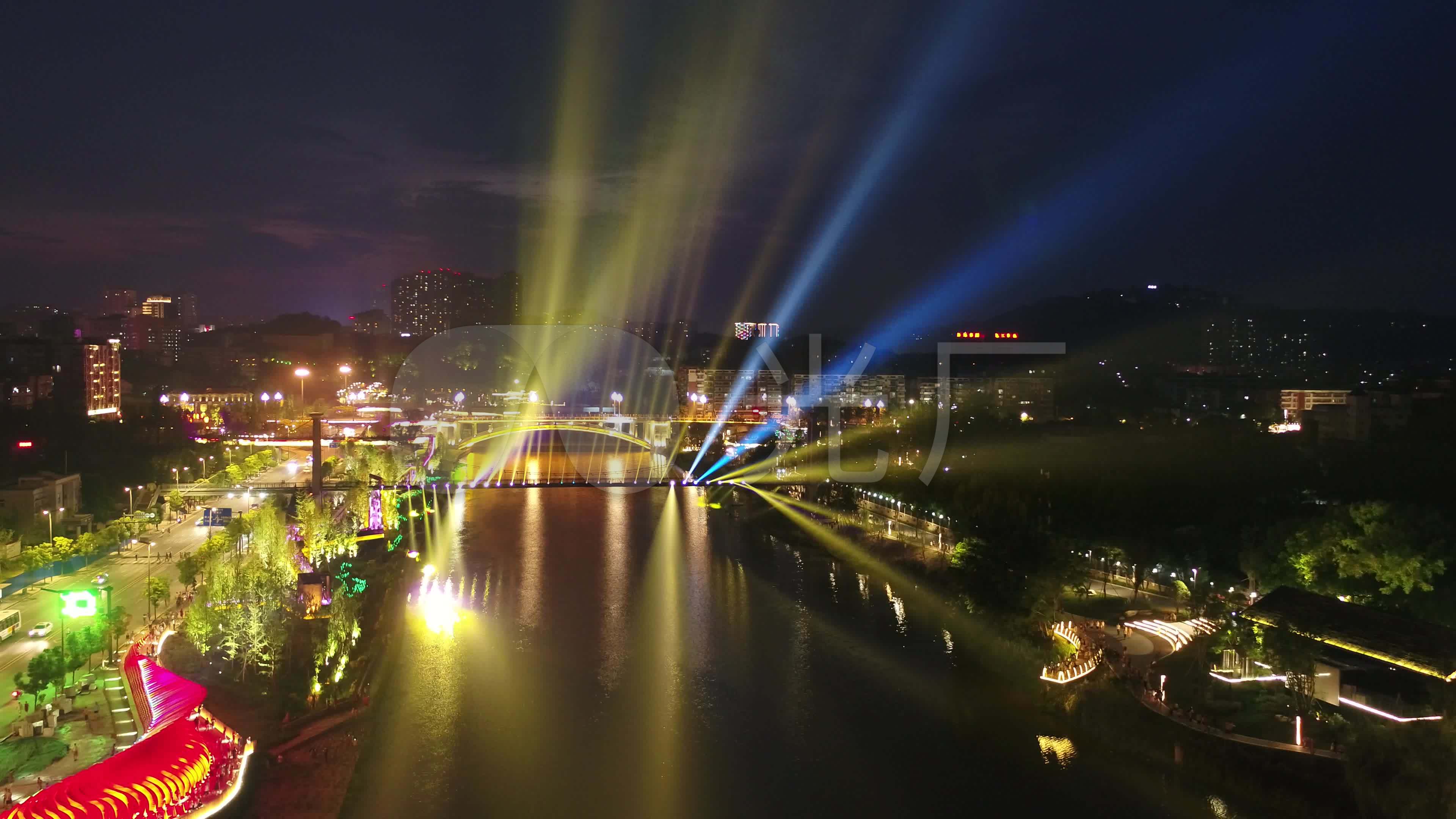 沿河夜景灯火辉煌_3840x2160_高清视频素材下载(编号:6235246)_实拍