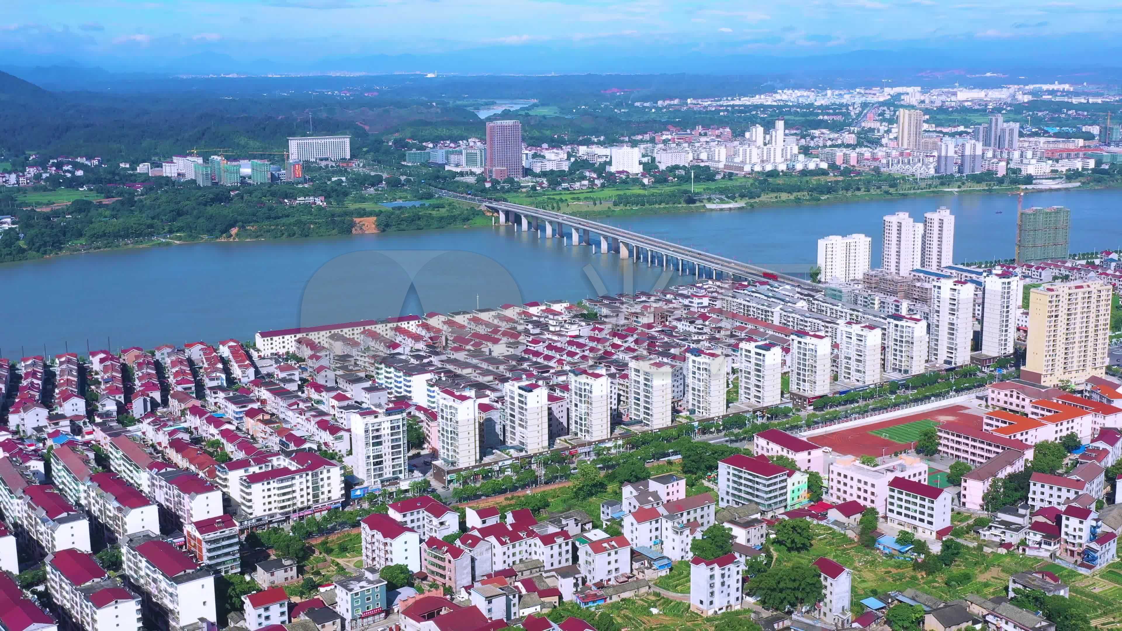 航拍江西省吉安市万安县秀丽风光_3840x2160_高清视频素材下载(编号