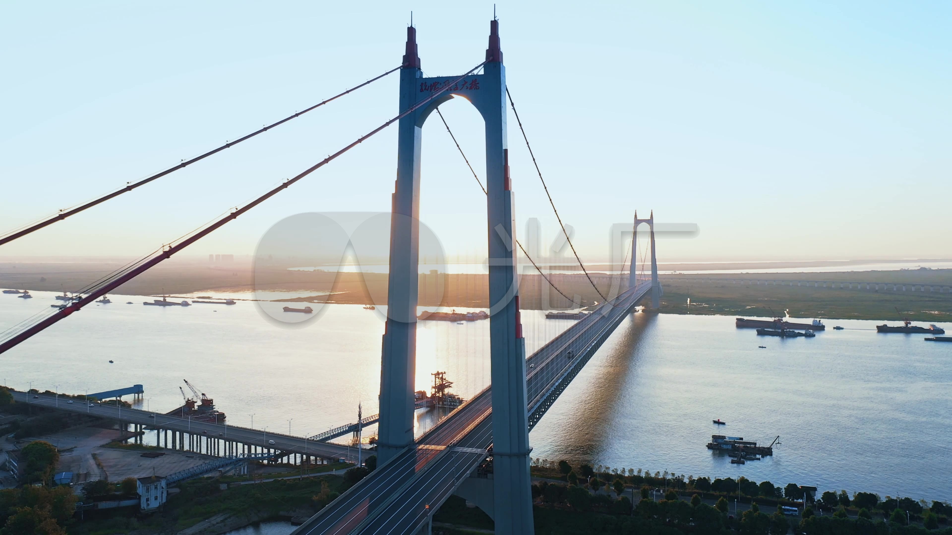 岳阳洞庭湖跨湖大桥_3840x2160_高清视频素材下载(:)
