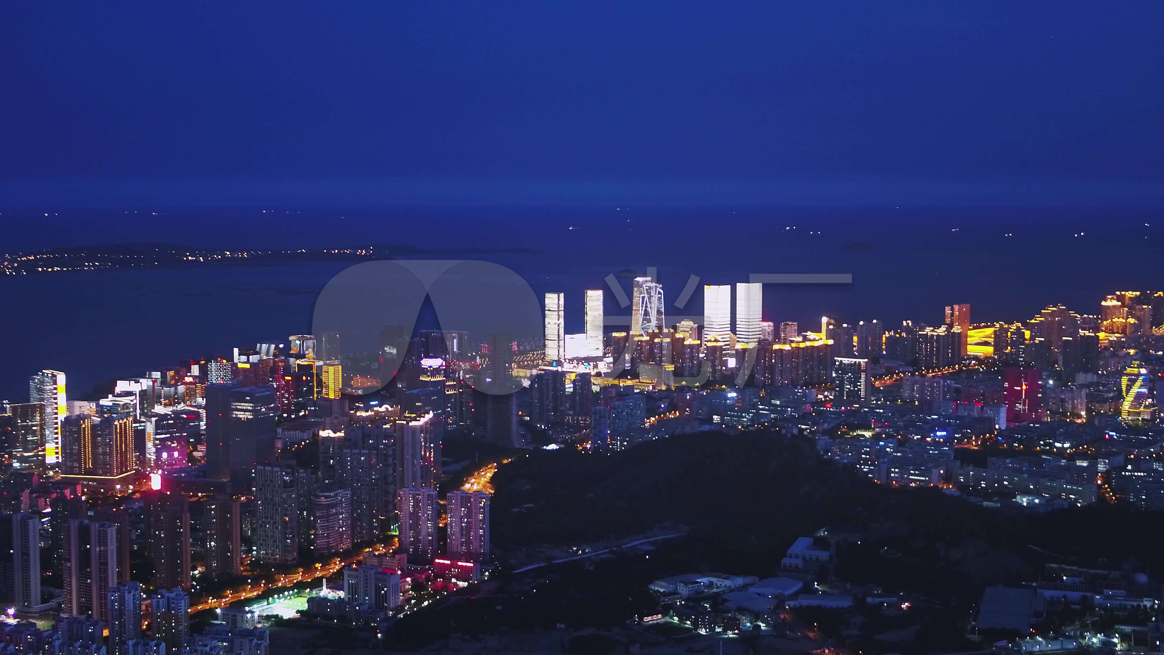 厦门航拍城市夜景