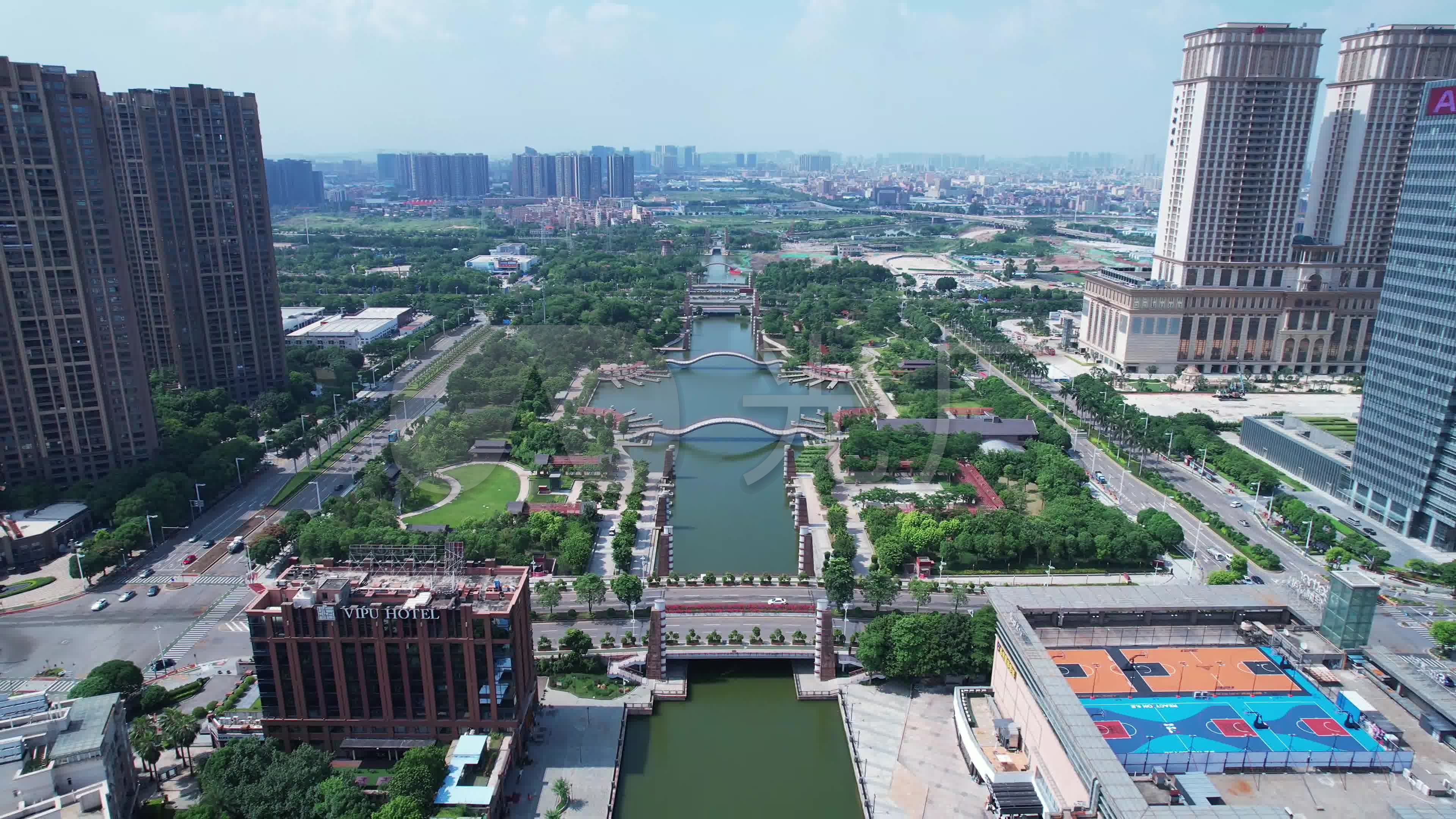 佛山保利水城航拍微调色版本_3840x2160_高清视频素材下载(编号