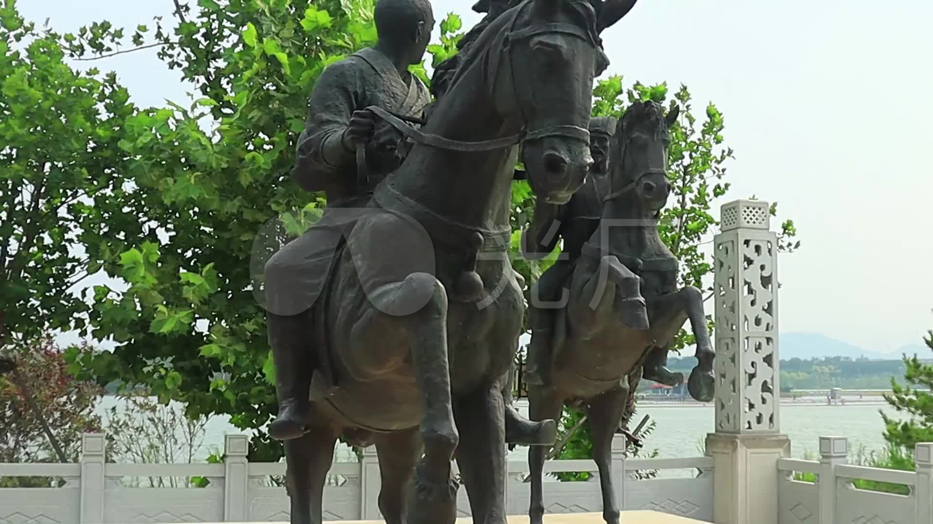 韩信雕塑背水一战_1920x1080_高清视频素材下载(编号